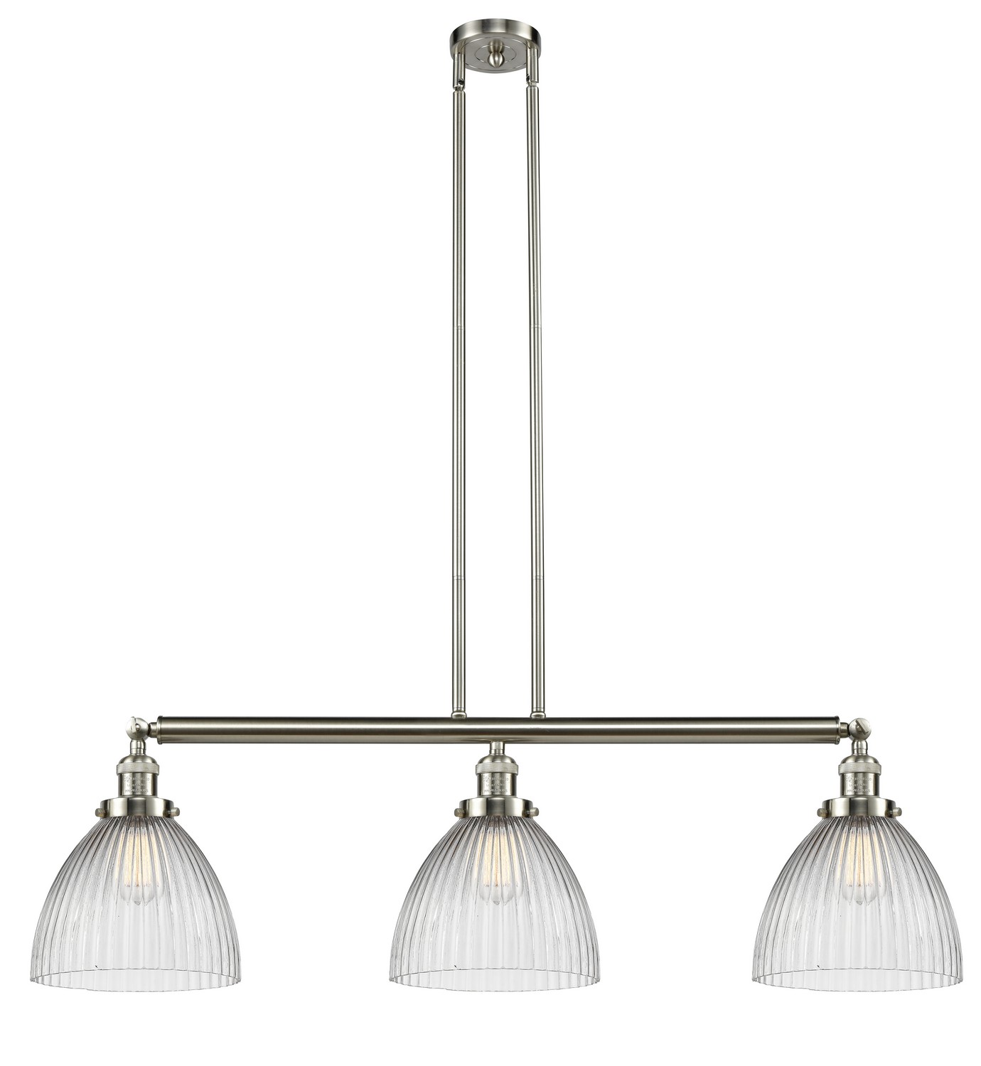 Three Light Island Pendant by Innovations - Franklin Restoration Collection, Brushed Satin Nickel Finish - 213-SN-G222