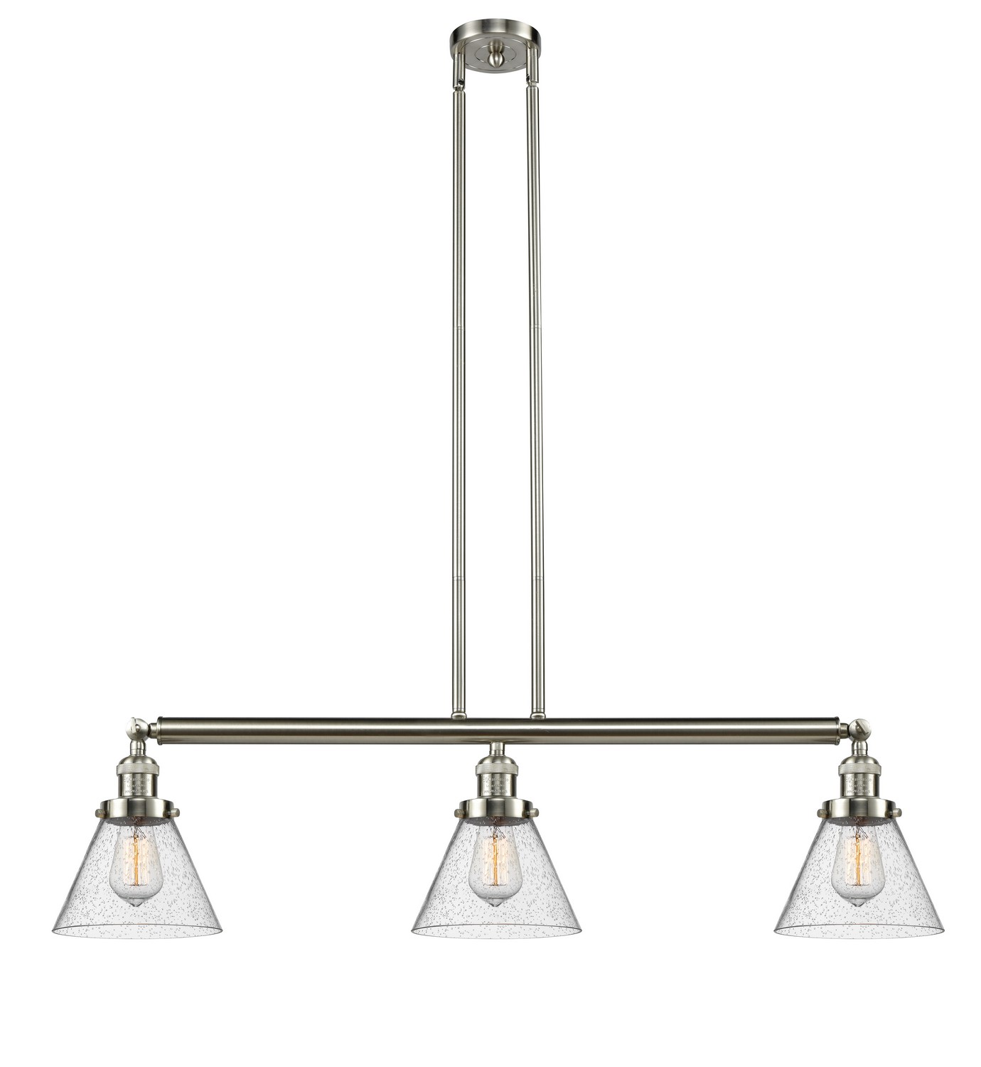 Three Light Island Pendant by Innovations - Franklin Restoration Collection, Brushed Satin Nickel Finish - 213-SN-G44