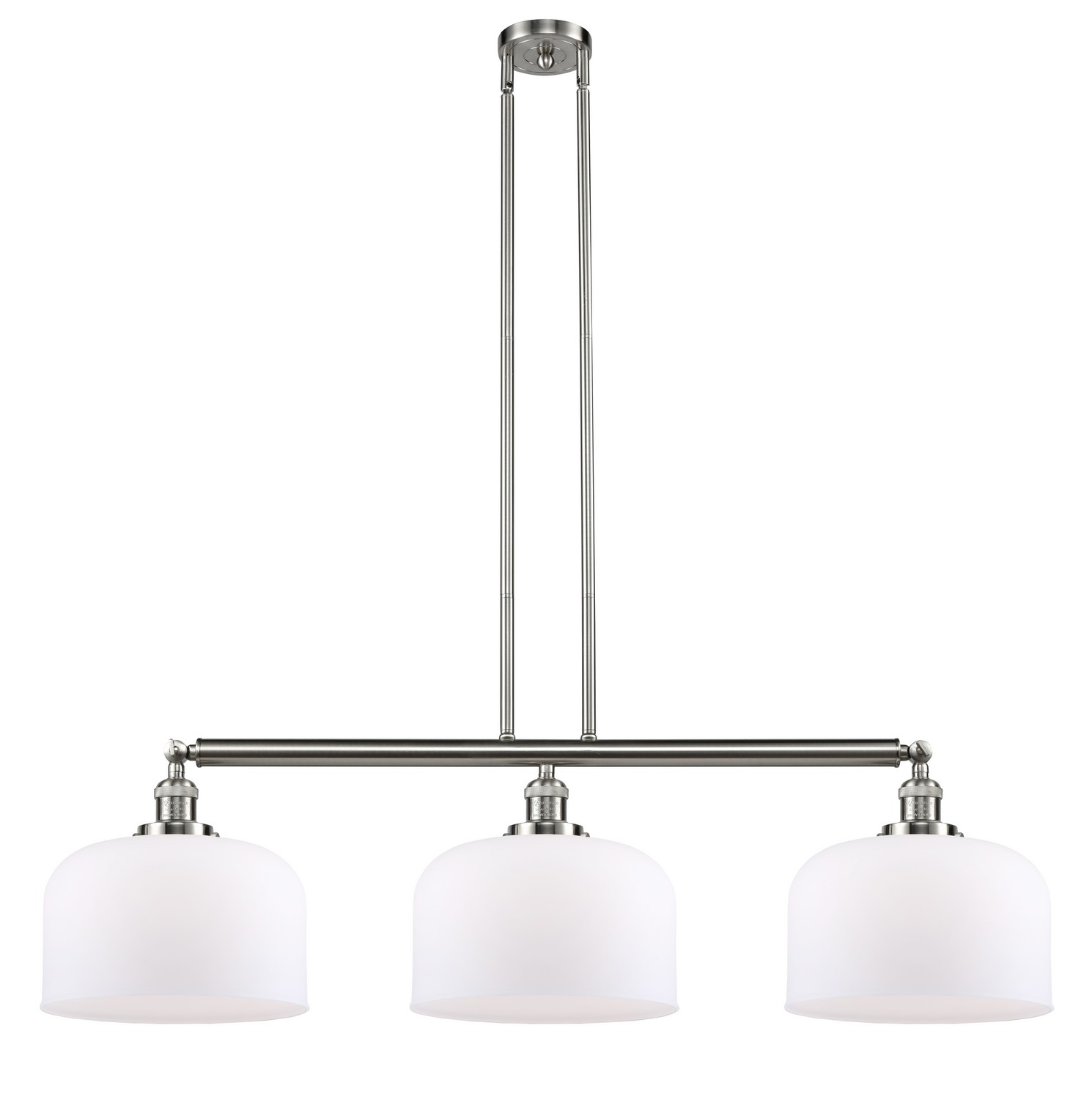 Three Light Island Pendant by Innovations - Franklin Restoration Collection, Brushed Satin Nickel Finish - 213-SN-G71-L