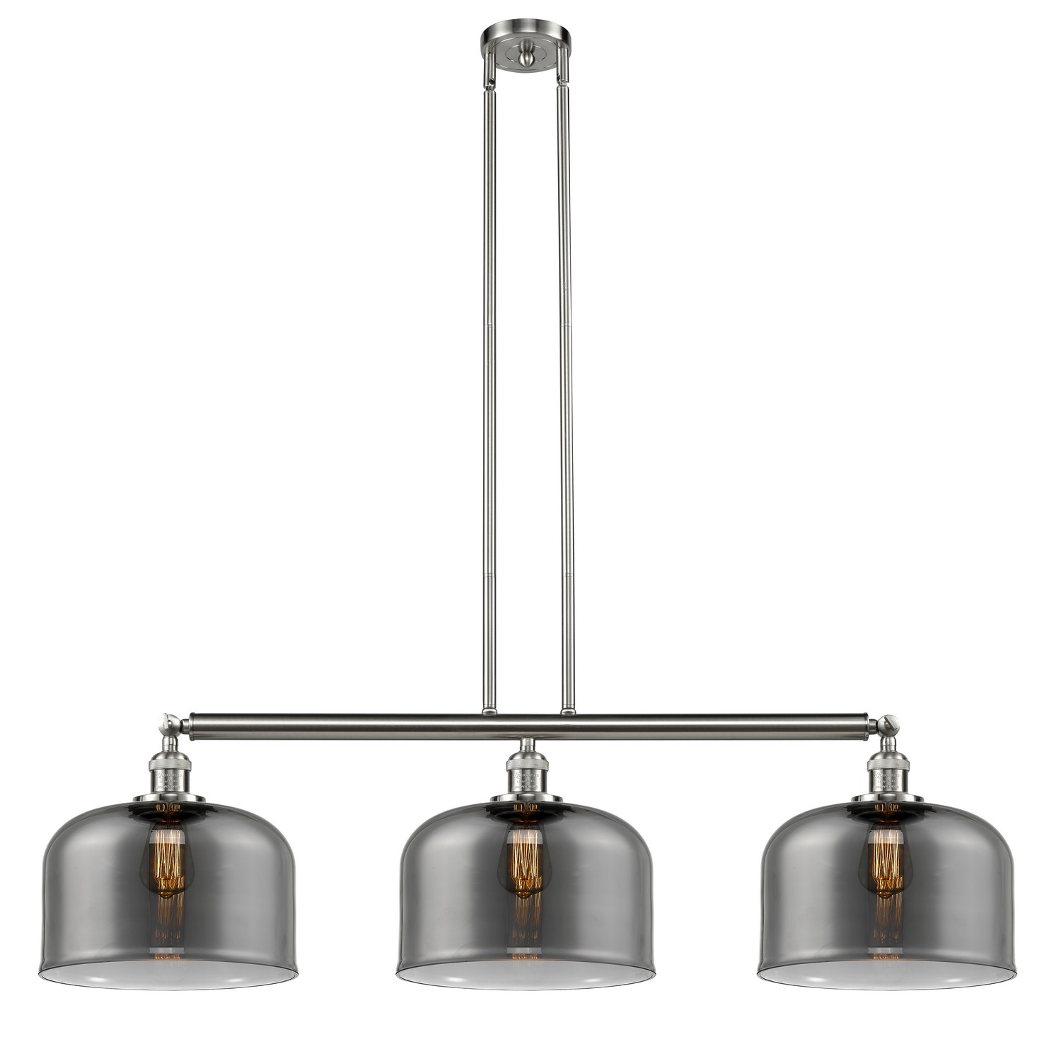 Three Light Island Pendant by Innovations - Franklin Restoration Collection, Brushed Satin Nickel Finish - 213-SN-G73-L