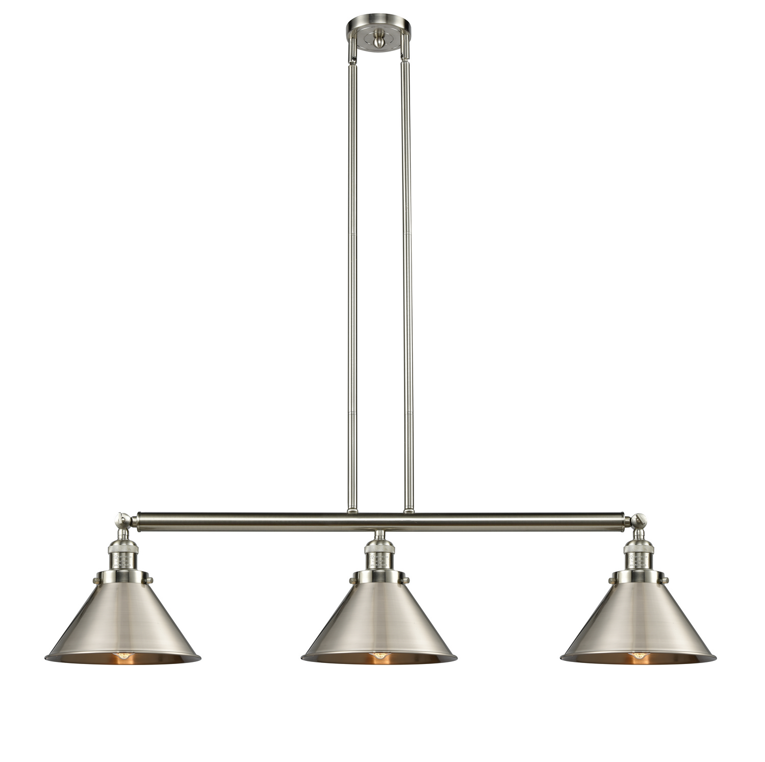 Three Light Island Pendant by Innovations - Franklin Restoration Collection, Brushed Satin Nickel Finish - 213-SN-M10-SN