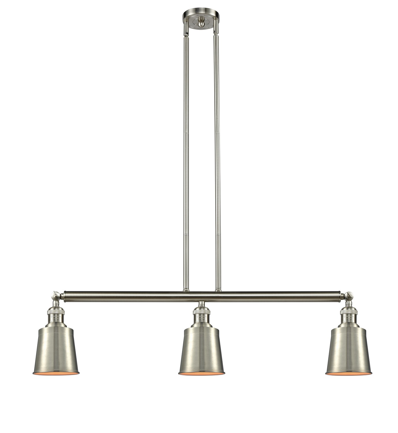 Three Light Island Pendant by Innovations - Franklin Restoration Collection, Brushed Satin Nickel Finish - 213-SN-M9-SN