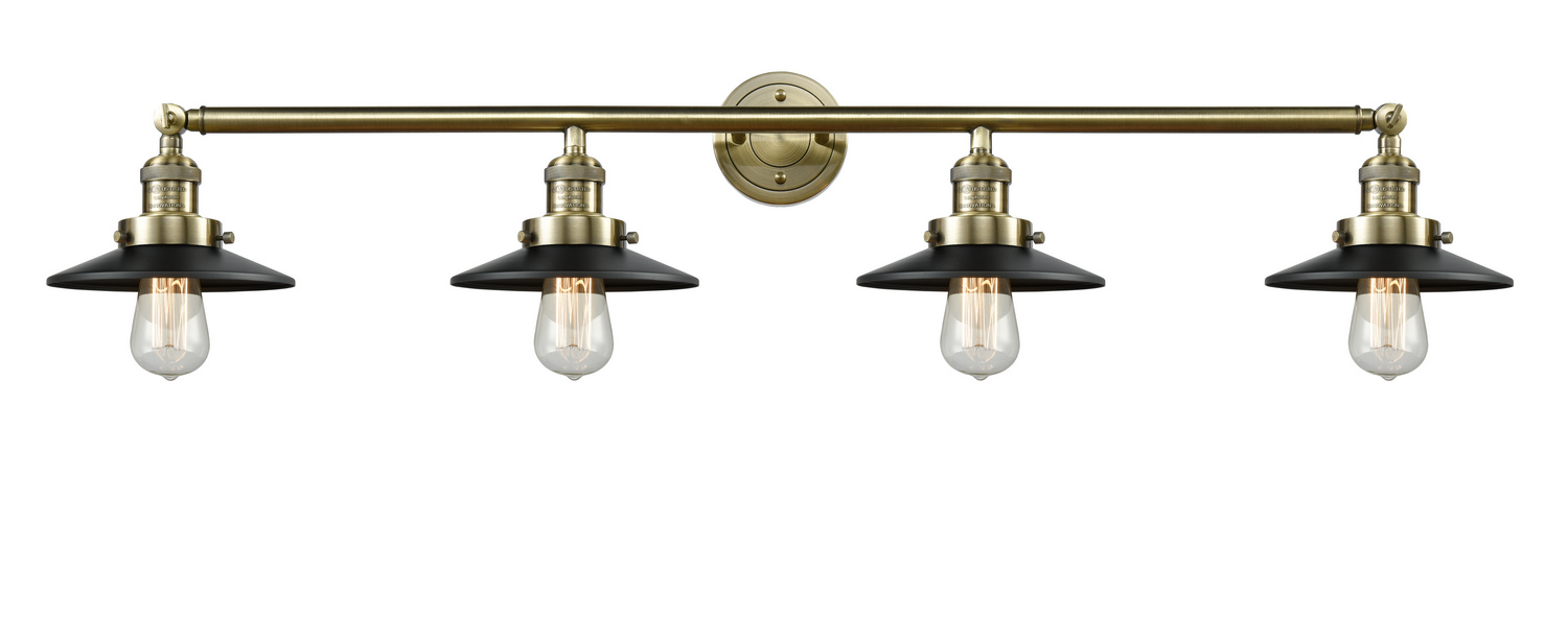 Four Light Bath Vanity by Innovations - Franklin Restoration Collection, Antique Brass Finish - 215-AB-M6