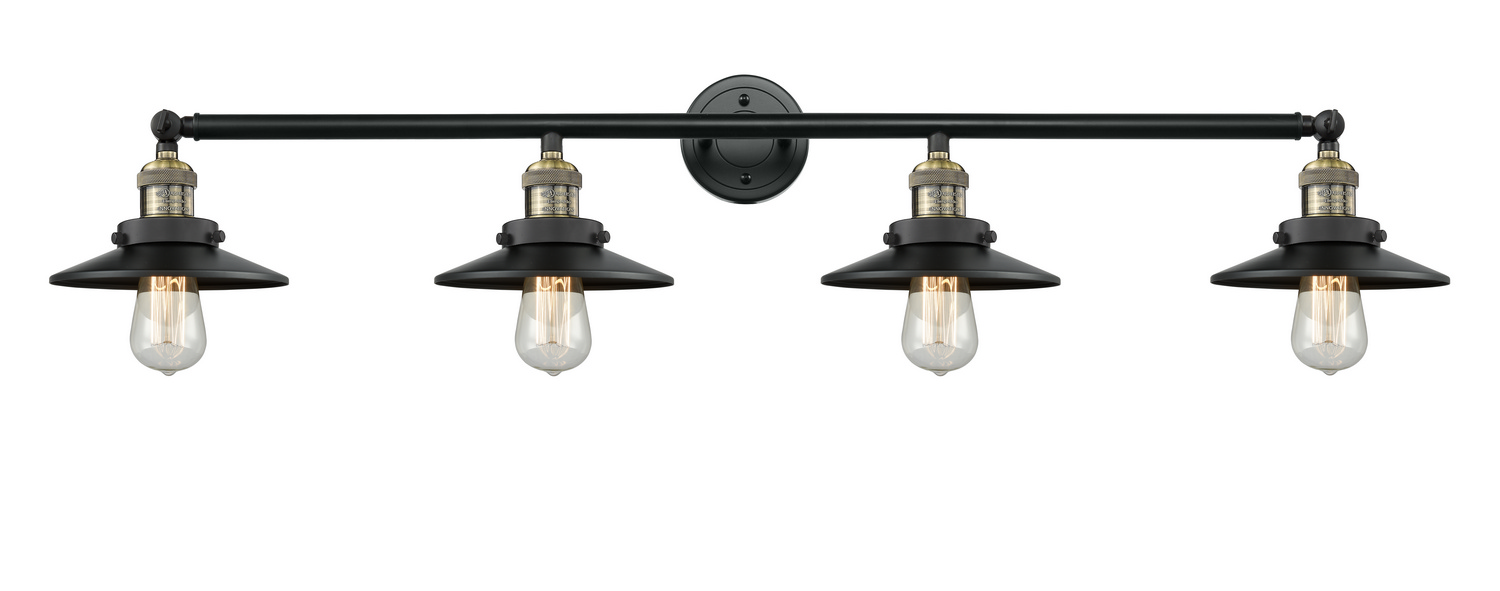 Four Light Bath Vanity by Innovations - Franklin Restoration Collection, Black Antique Brass Finish - 215-BAB-M6