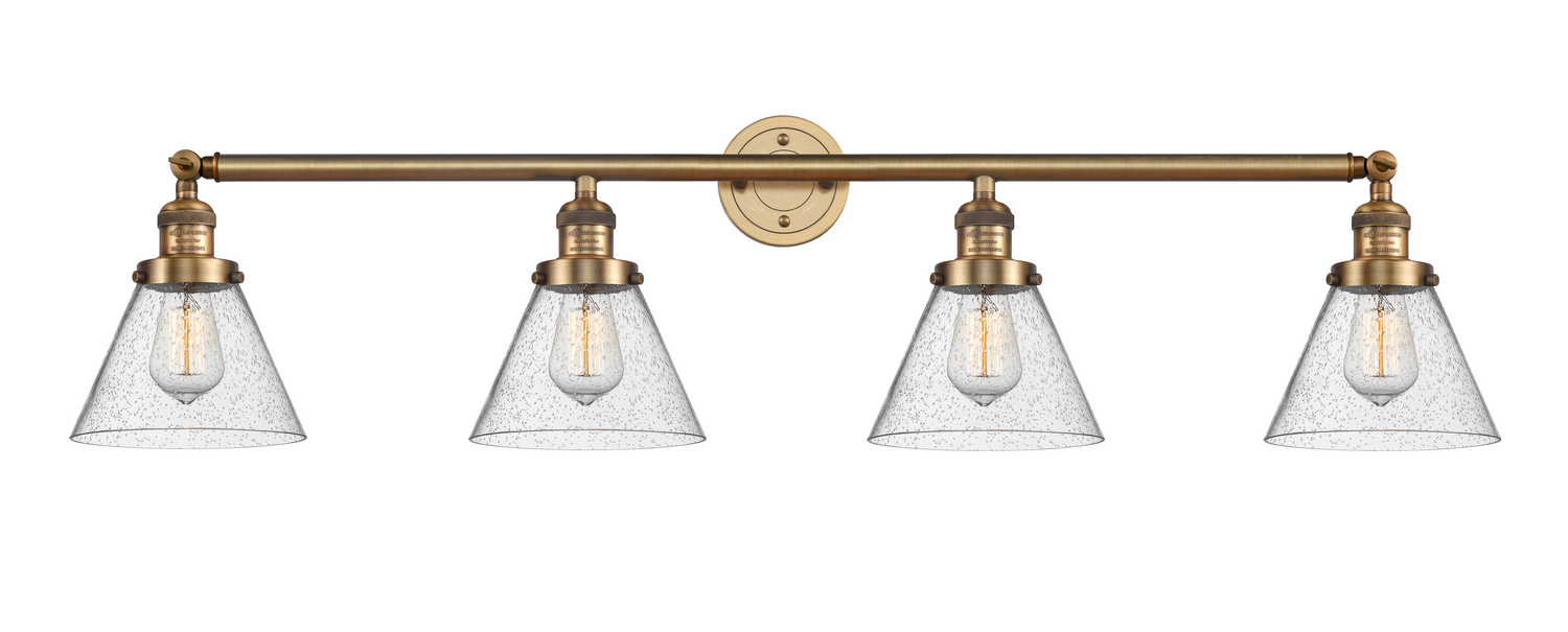 Four Light Bath Vanity by Innovations - Franklin Restoration Collection, Brushed Brass Finish - 215-BB-G44