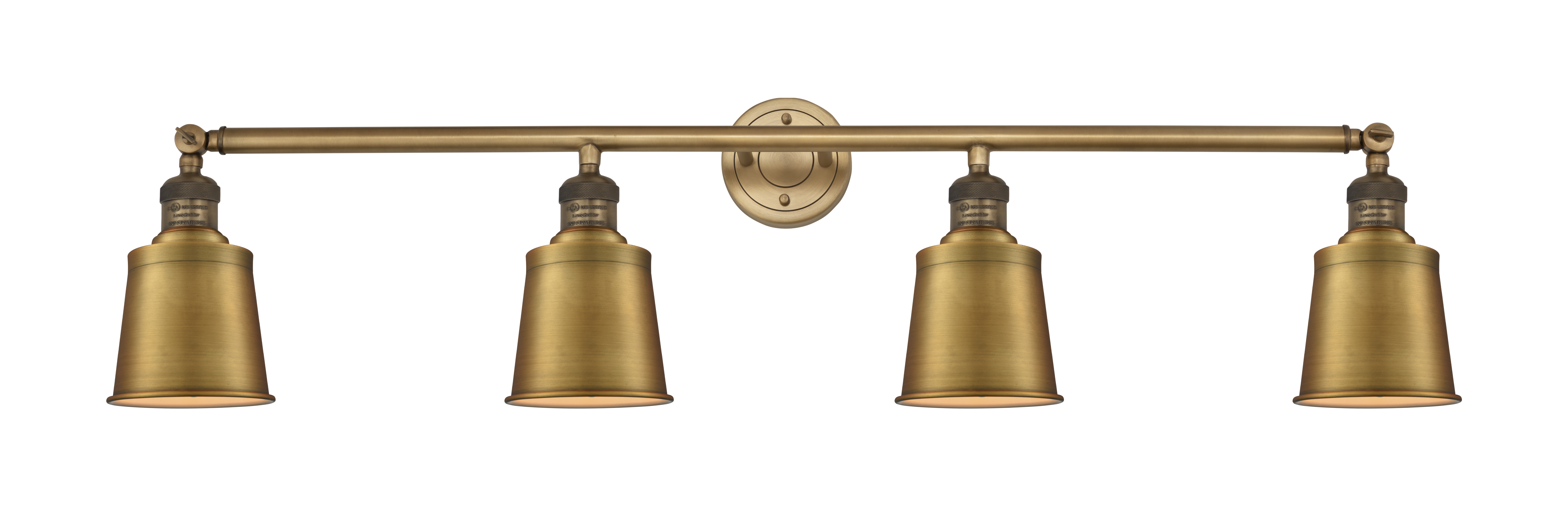 Four Light Bath Vanity by Innovations - Franklin Restoration Collection, Brushed Brass Finish - 215-BB-M9-BB