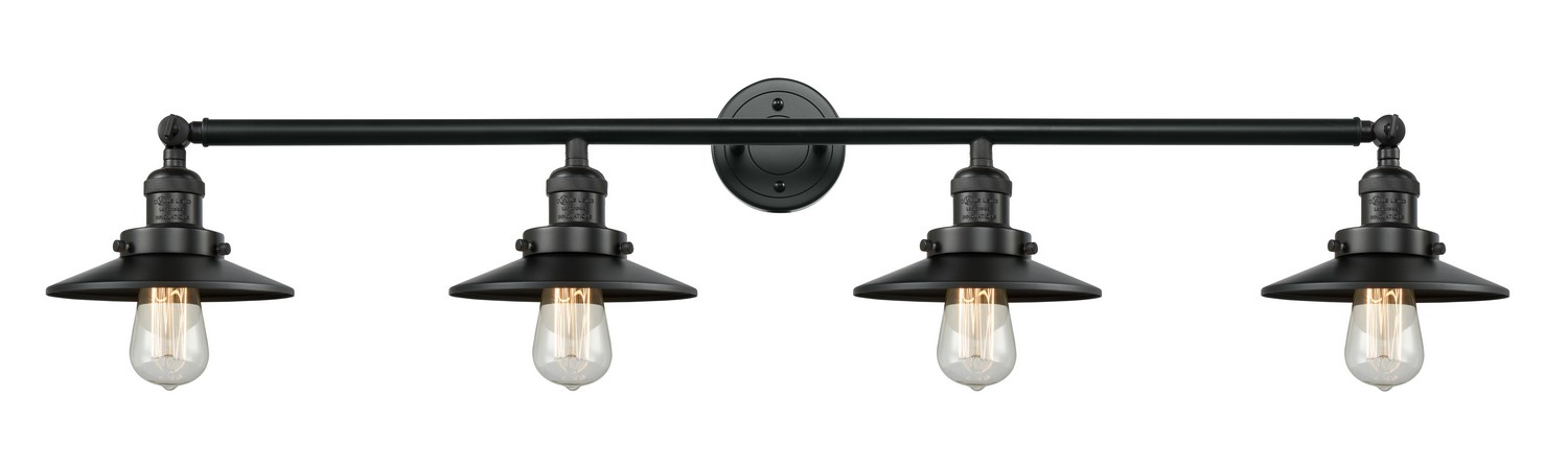 Four Light Bath Vanity by Innovations - Franklin Restoration Collection, Matte Black Finish - 215-BK-M6