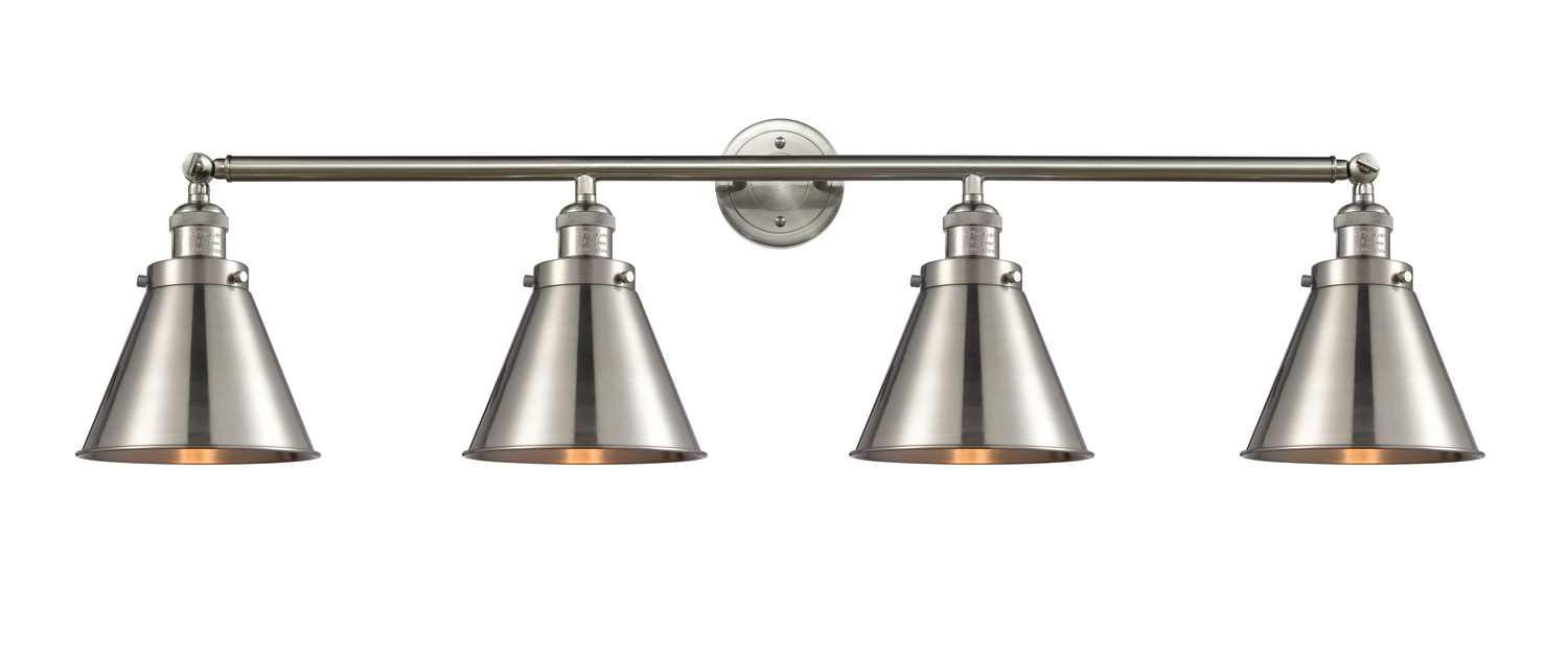 Four Light Bath Vanity by Innovations - Franklin Restoration Collection, Brushed Satin Nickel Finish - 215-SN-M13-SN