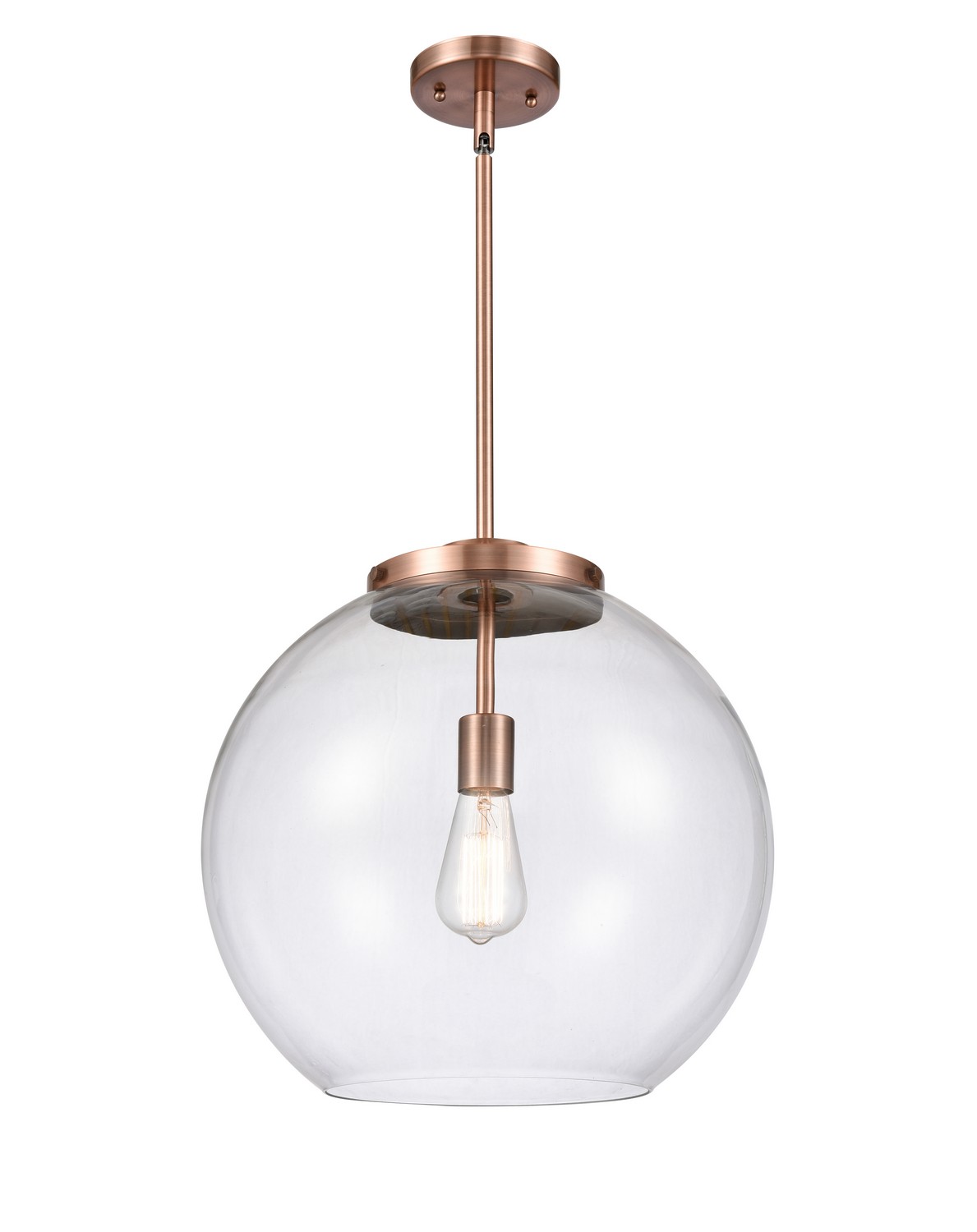 LED Pendant by Innovations - Essex Collection, Antique Copper Finish - 221-1S-AC-G122-16-LED
