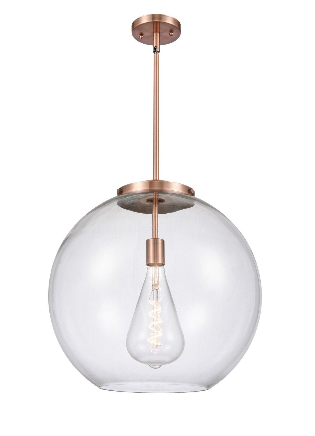 LED Pendant by Innovations - Essex Collection, Antique Copper Finish - 221-1S-AC-G122-18-LED