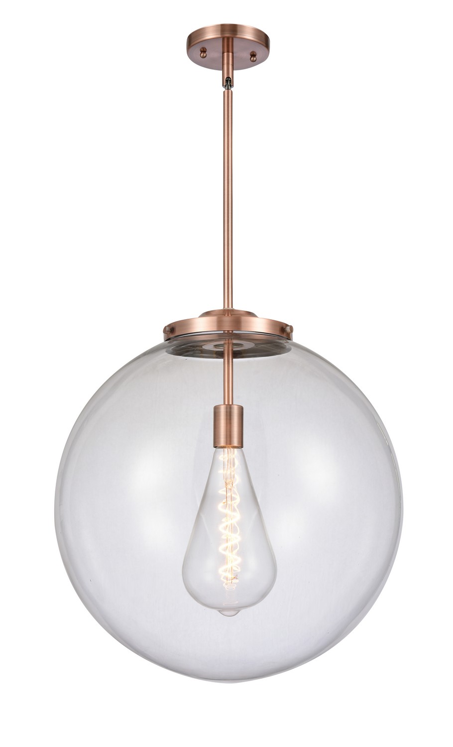 LED Pendant by Innovations - Essex Collection, Antique Copper Finish - 221-1S-AC-G202-18-LED