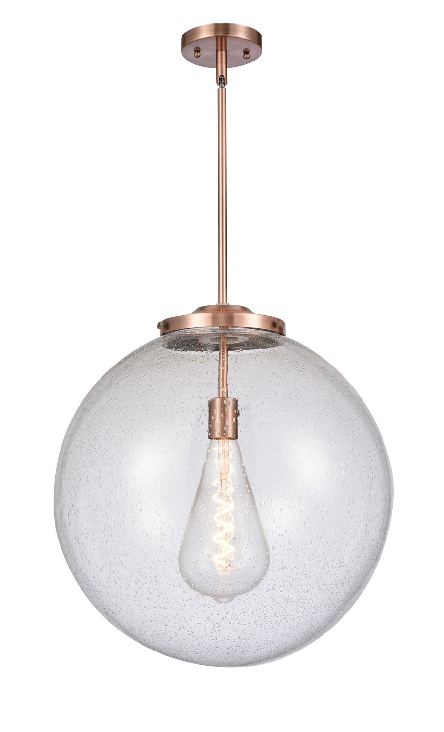 LED Pendant by Innovations - Essex Collection, Antique Copper Finish - 221-1S-AC-G204-18-LED
