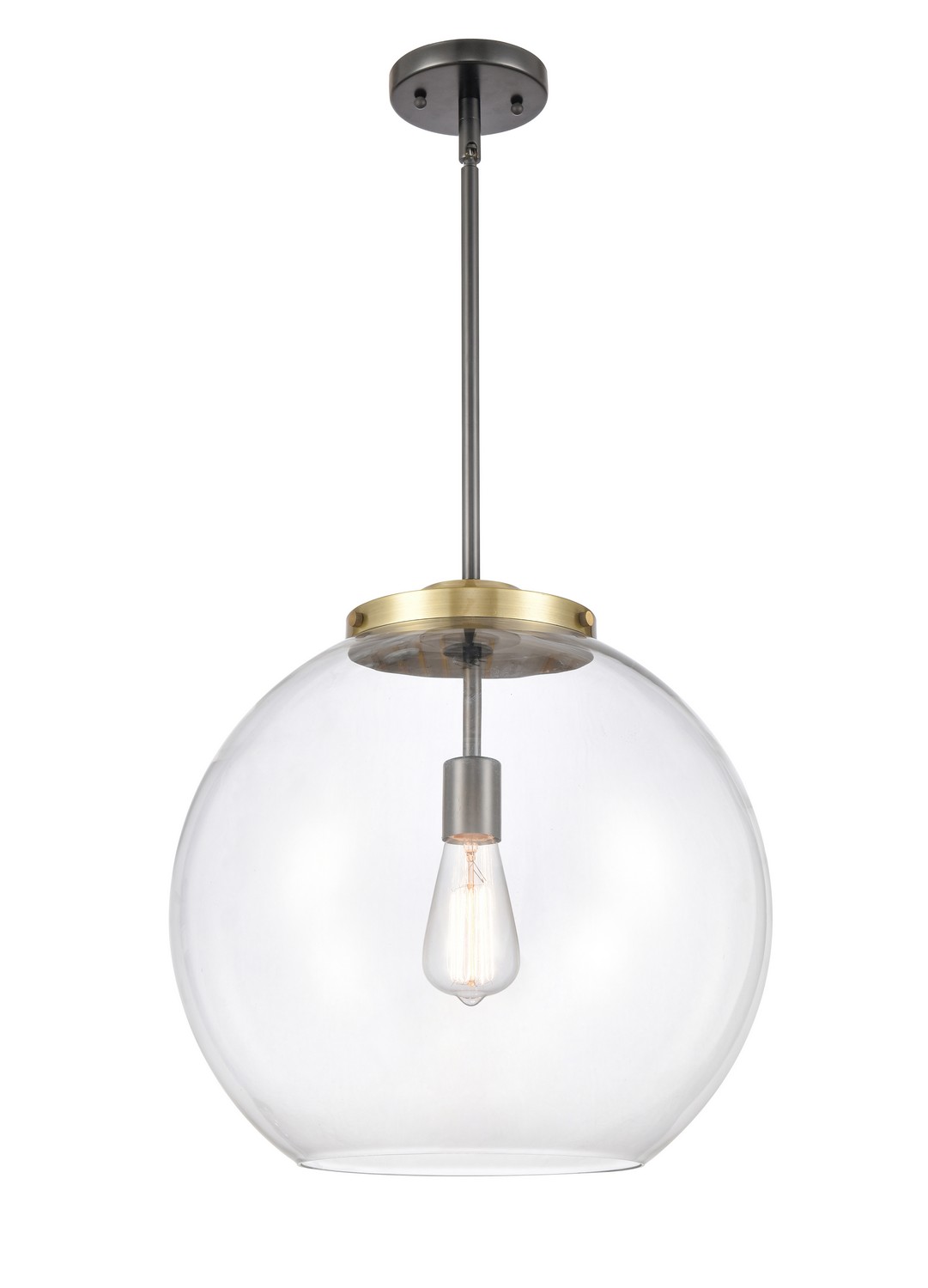 LED Pendant by Innovations - Essex Collection, Black Antique Brass Finish - 221-1S-BAB-G122-16-LED