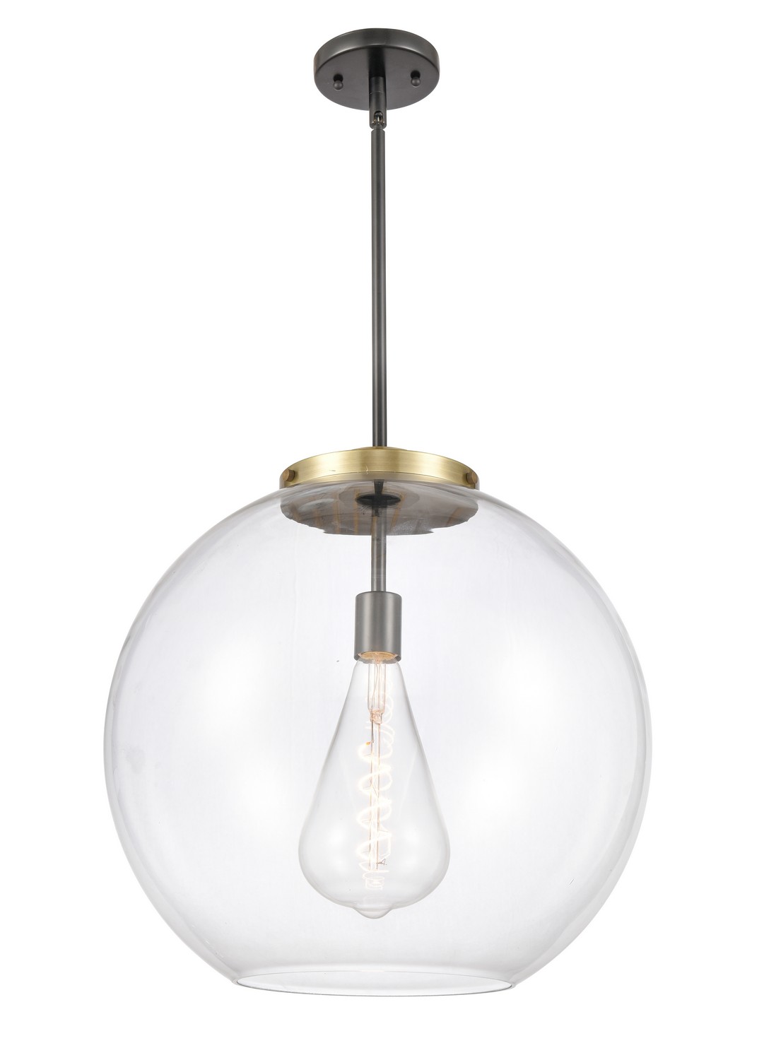 LED Pendant by Innovations - Essex Collection, Black Antique Brass Finish - 221-1S-BAB-G122-18-LED