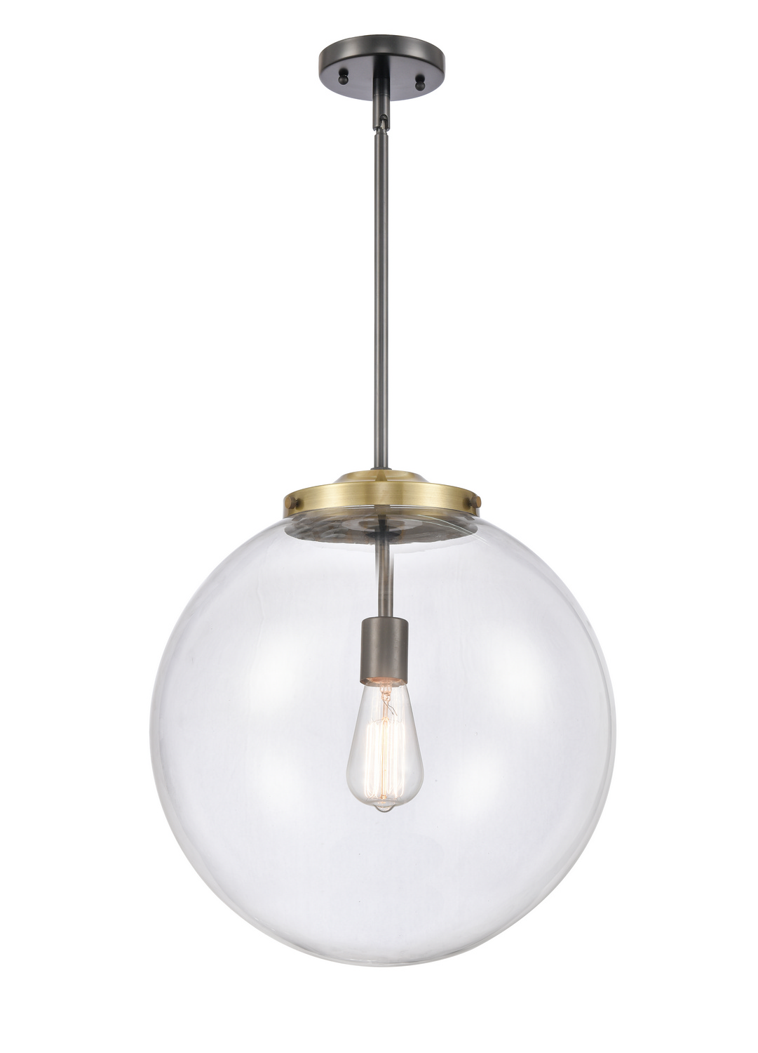 One Light Pendant by Innovations - Essex Collection, Black Antique Brass Finish - 221-1S-BAB-G202-16