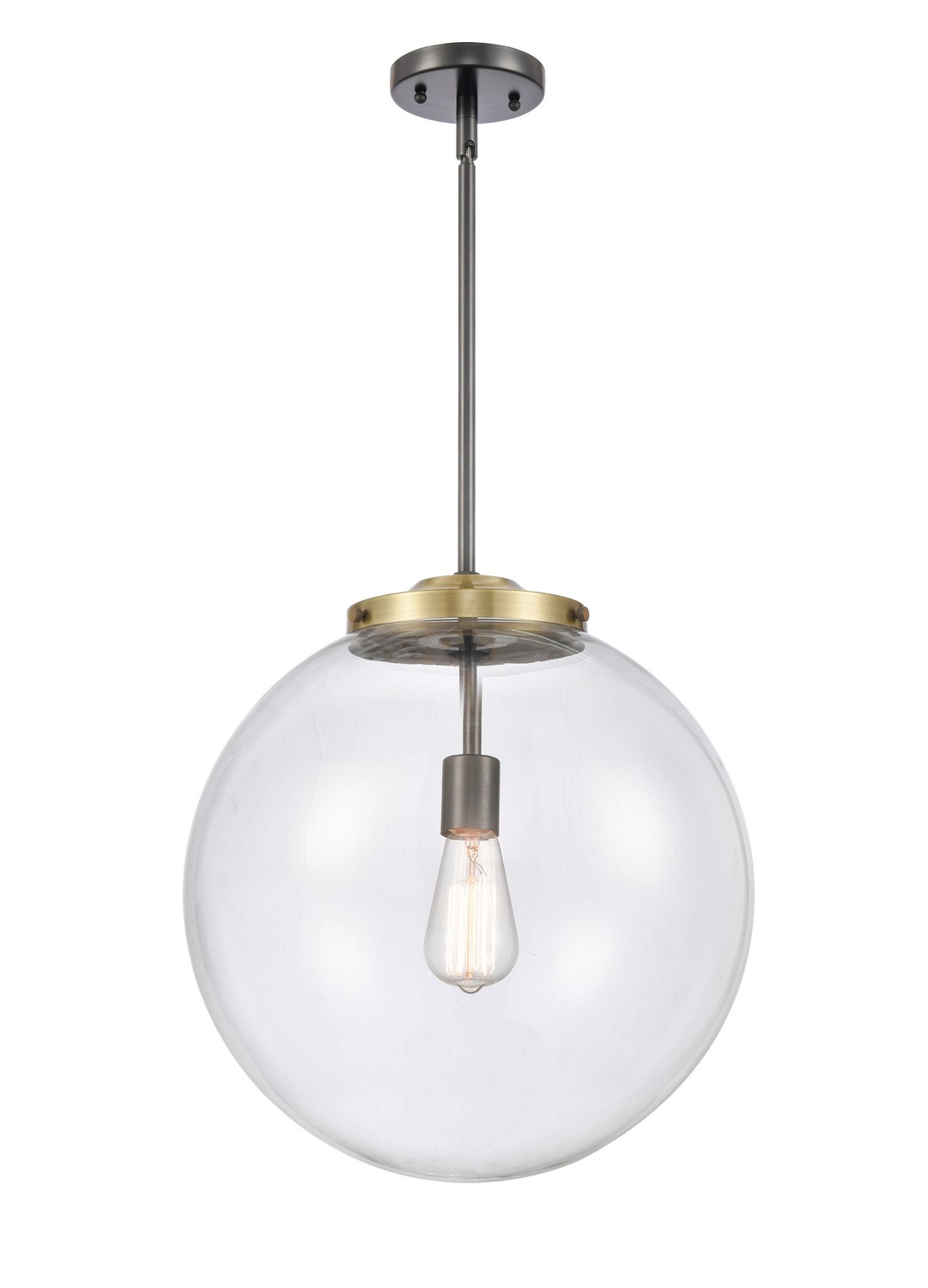LED Pendant by Innovations - Essex Collection, Black Antique Brass Finish - 221-1S-BAB-G202-16-LED
