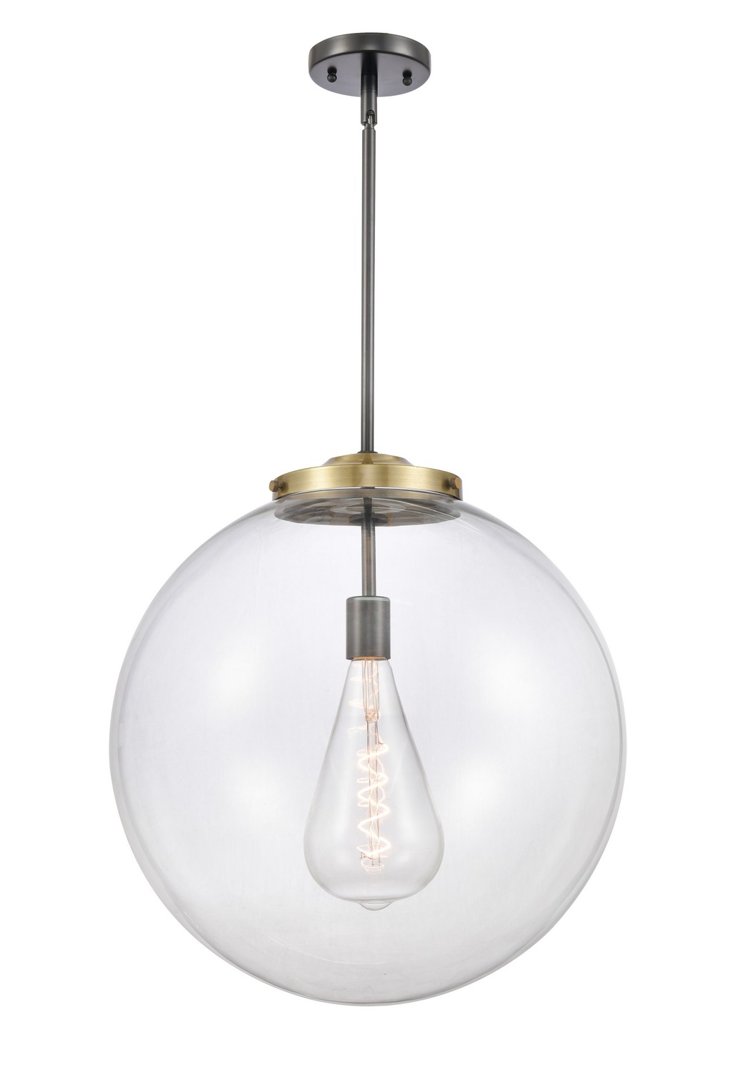 LED Pendant by Innovations - Essex Collection, Black Antique Brass Finish - 221-1S-BAB-G202-18-LED