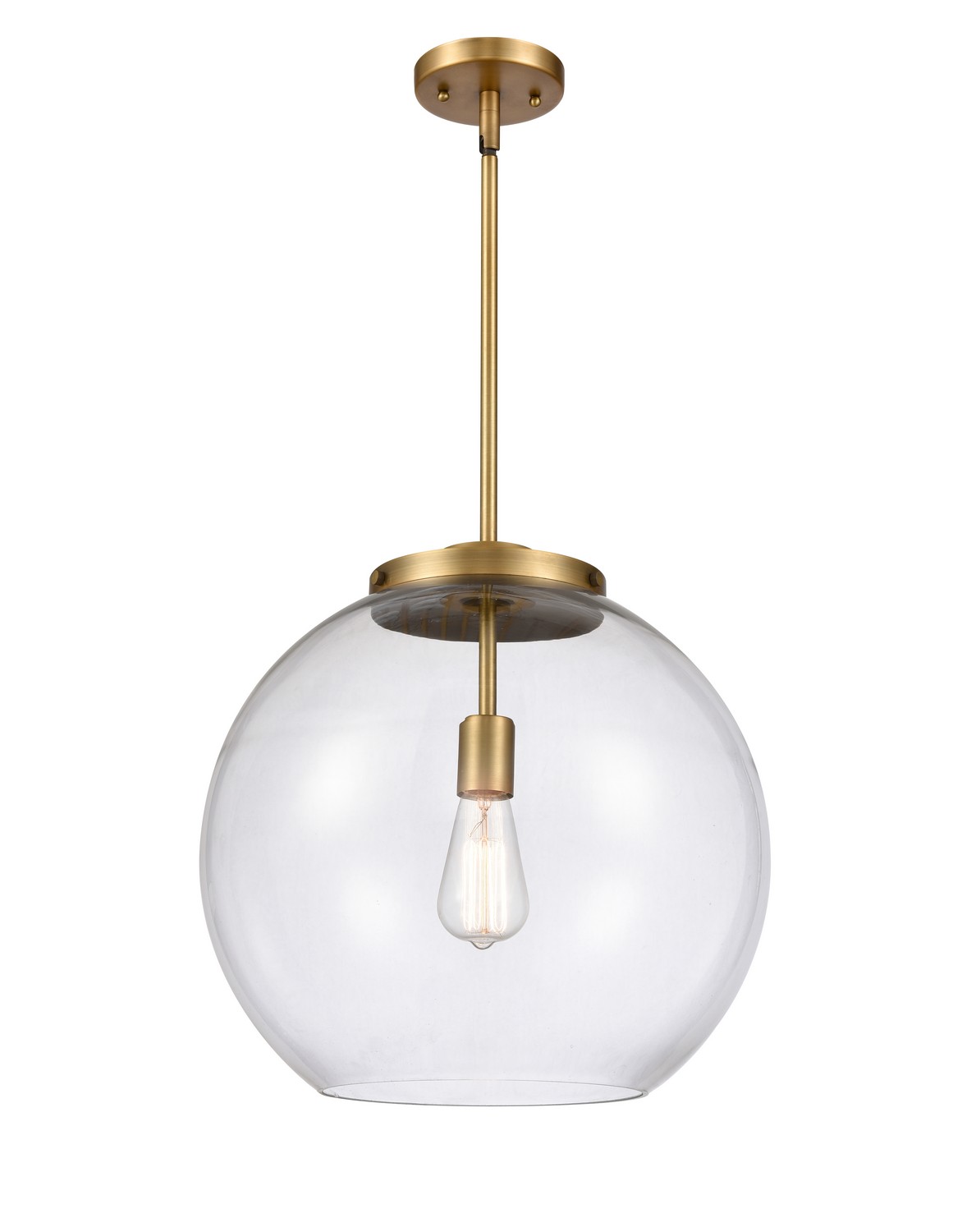 LED Pendant by Innovations - Essex Collection, Brushed Brass Finish - 221-1S-BB-G122-16-LED