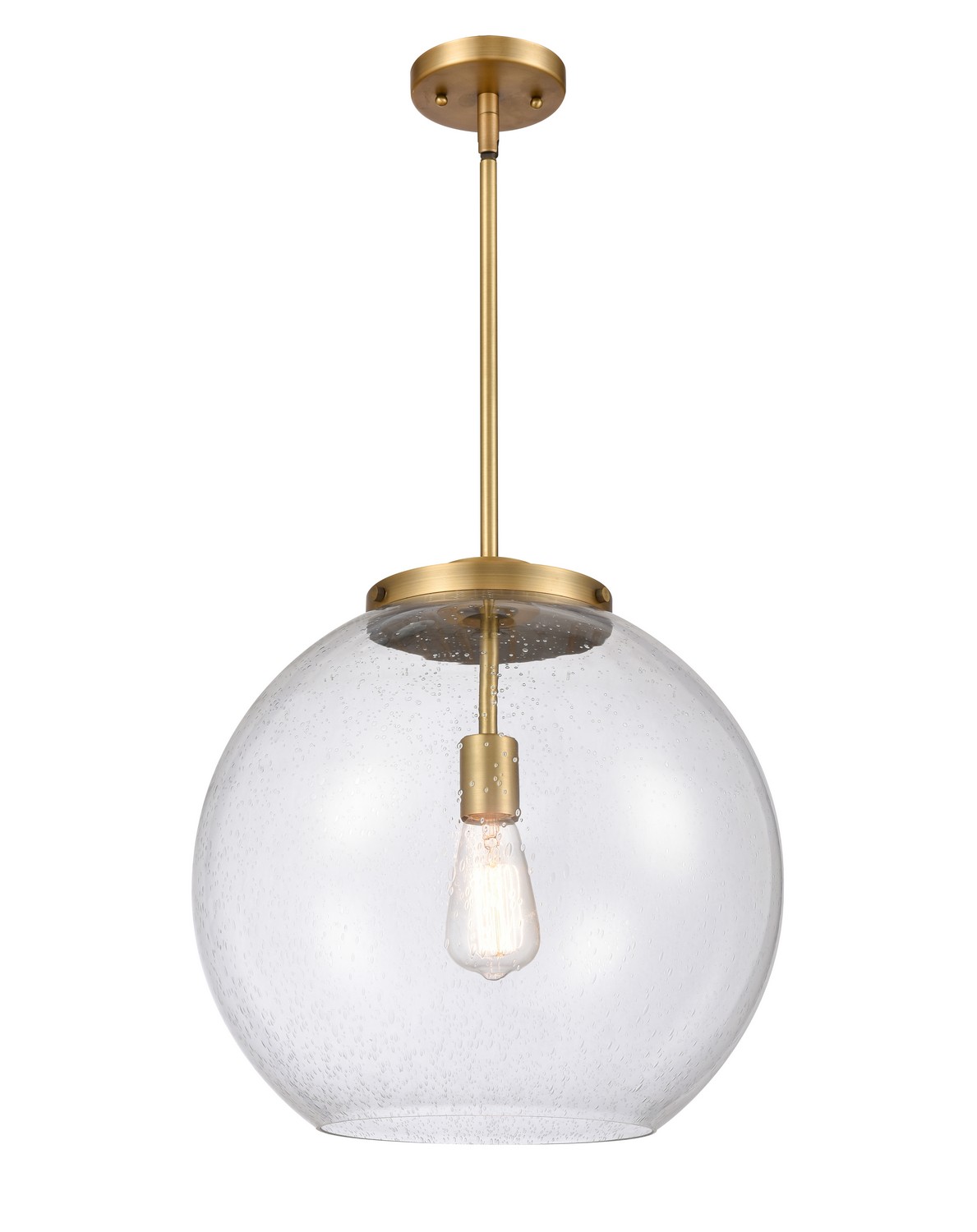 LED Pendant by Innovations - Essex Collection, Brushed Brass Finish - 221-1S-BB-G124-16-LED
