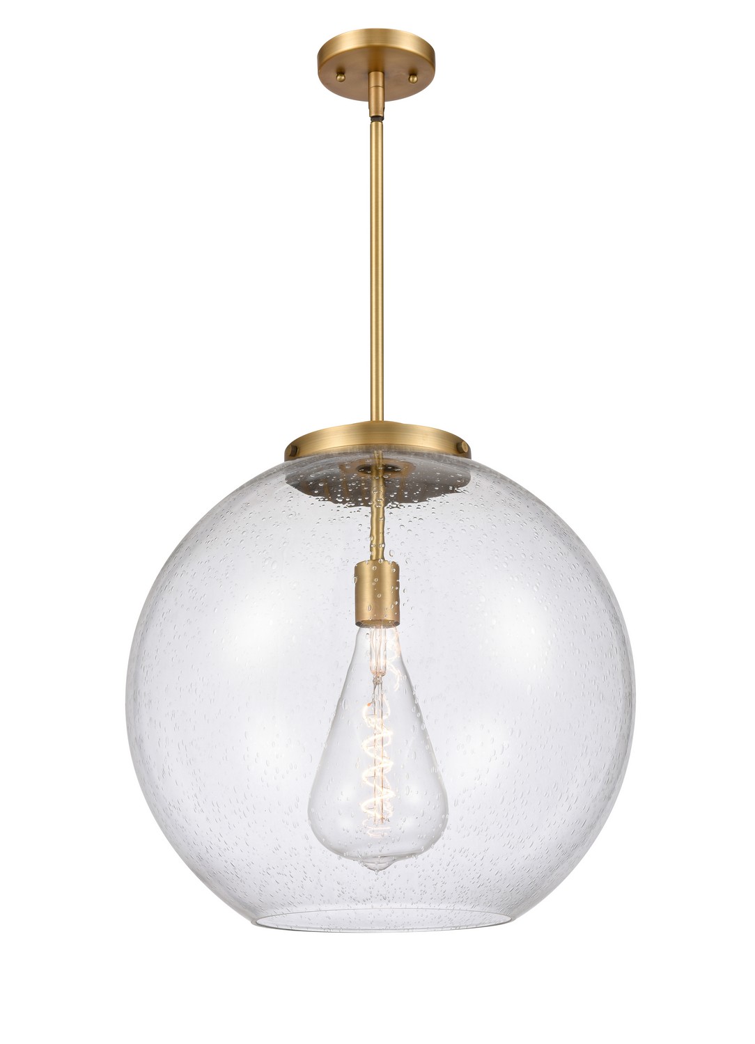 LED Pendant by Innovations - Essex Collection, Brushed Brass Finish - 221-1S-BB-G124-18-LED