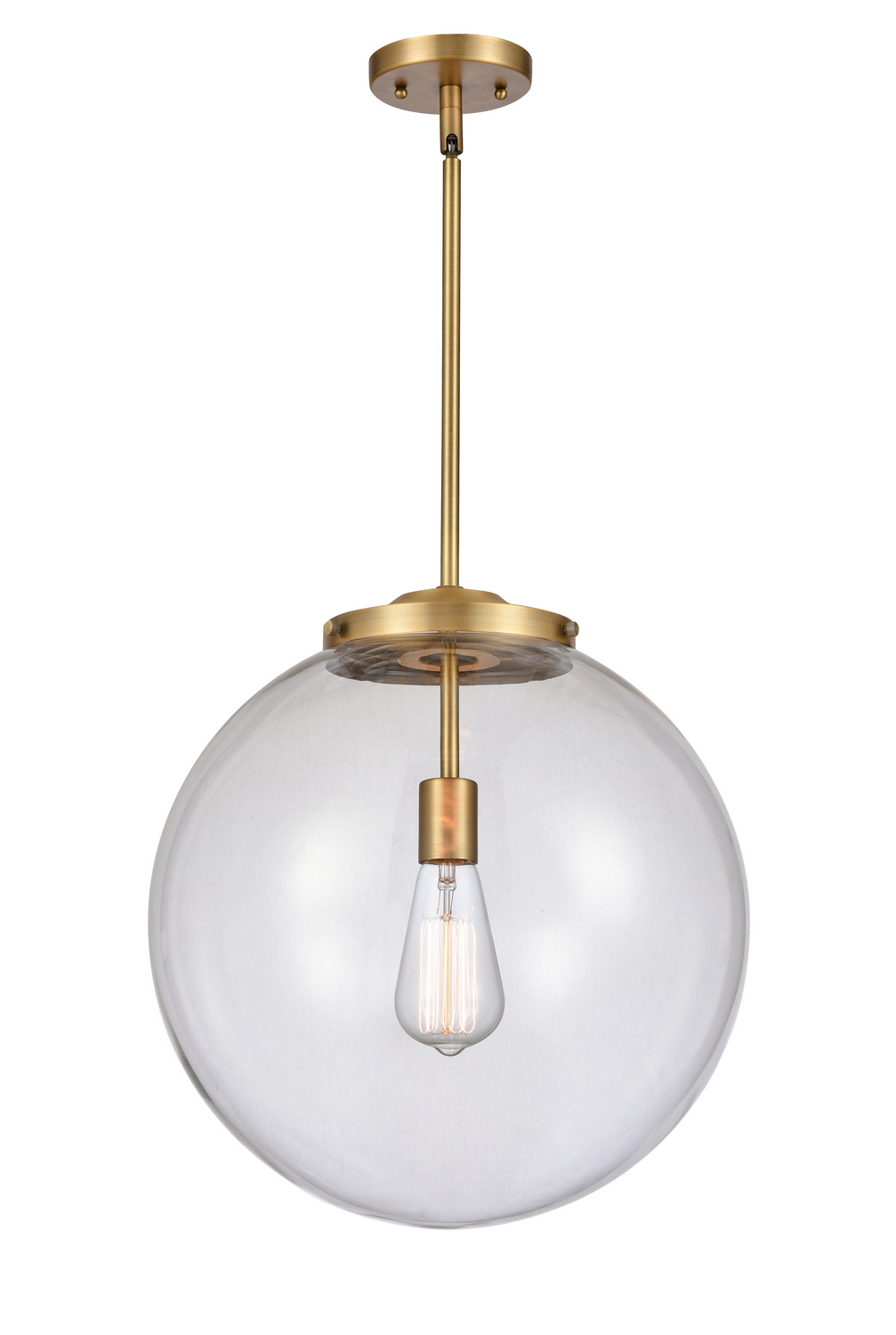 One Light Pendant by Innovations - Essex Collection, Brushed Brass Finish - 221-1S-BB-G202-16