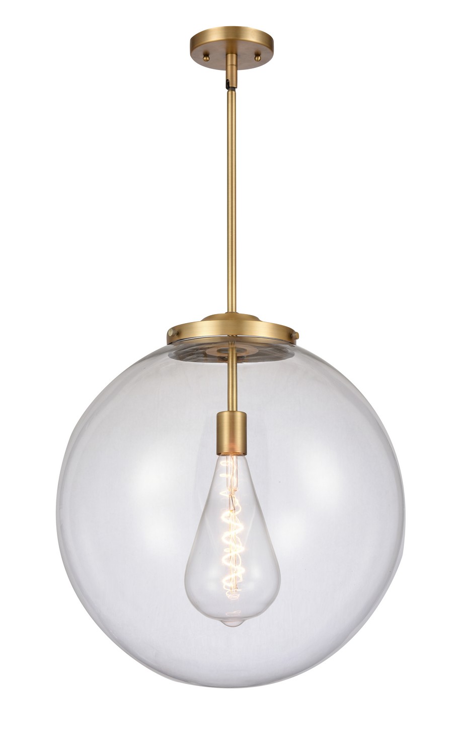 LED Pendant by Innovations - Essex Collection, Brushed Brass Finish - 221-1S-BB-G202-18-LED