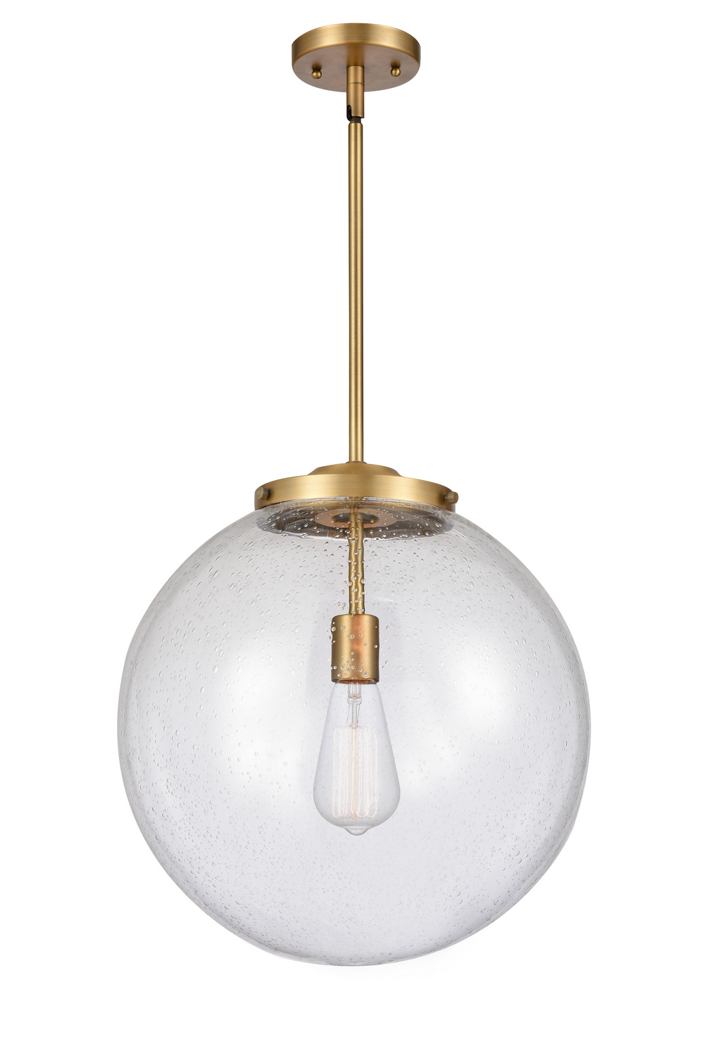 One Light Pendant by Innovations - Essex Collection, Brushed Brass Finish - 221-1S-BB-G204-16