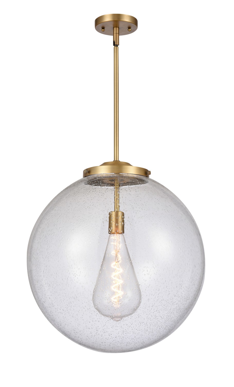LED Pendant by Innovations - Essex Collection, Brushed Brass Finish - 221-1S-BB-G204-18-LED