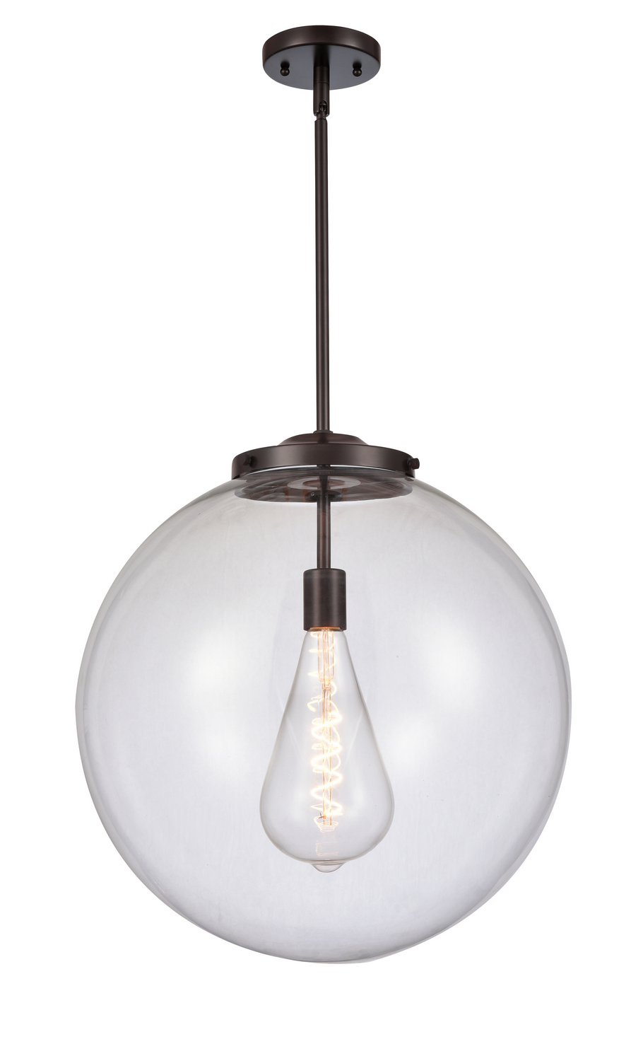 One Light Pendant by Innovations - Essex Collection, Oil Rubbed Bronze Finish - 221-1S-OB-G202-18