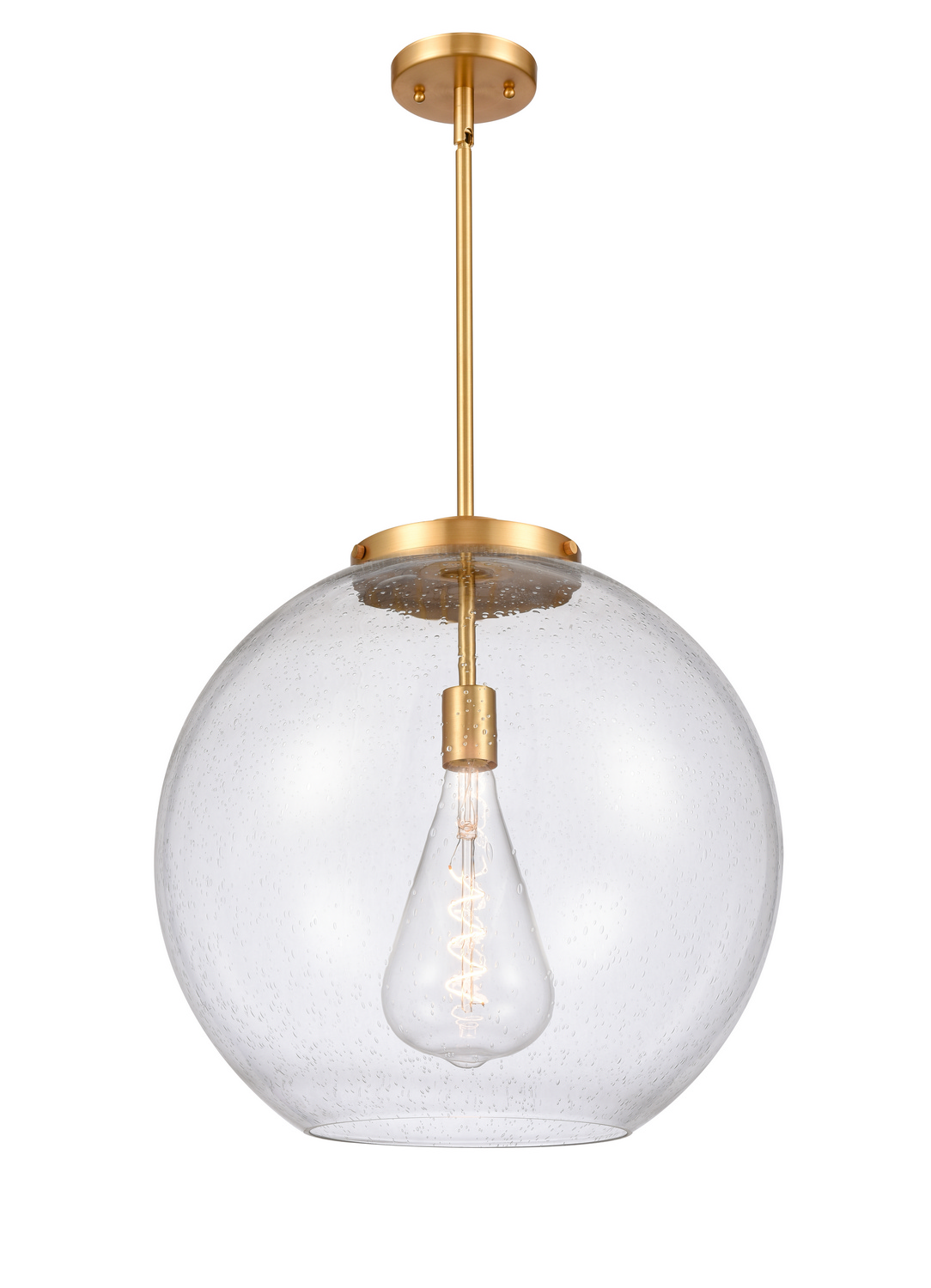 One Light Pendant by Innovations - Essex Collection, Satin Gold Finish - 221-1S-SG-G124-18