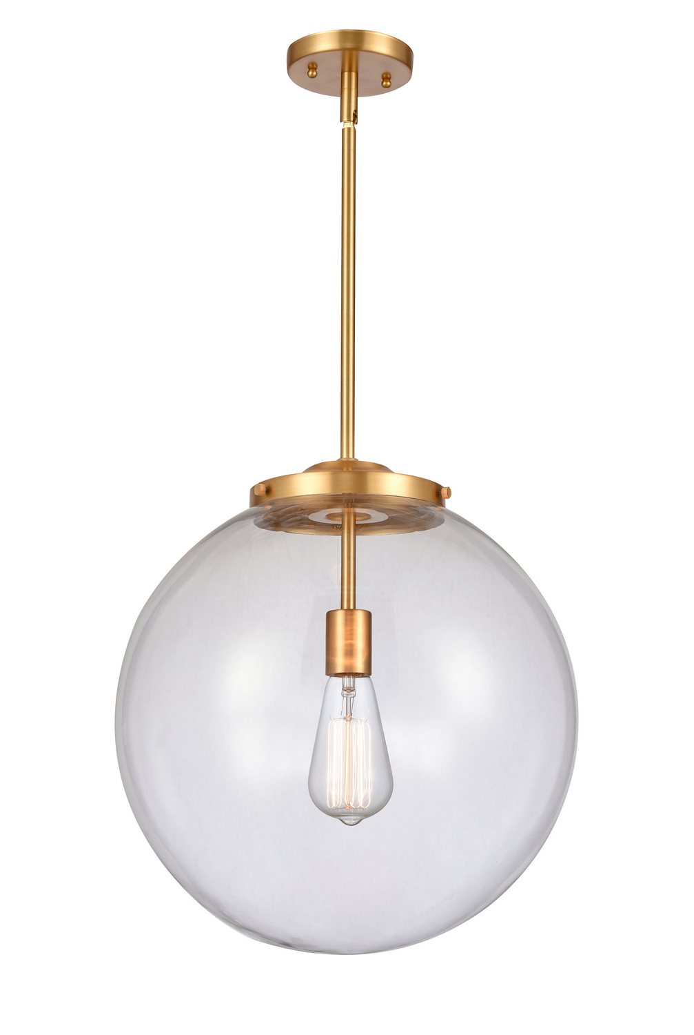 One Light Pendant by Innovations - Essex Collection, Satin Gold Finish - 221-1S-SG-G202-16