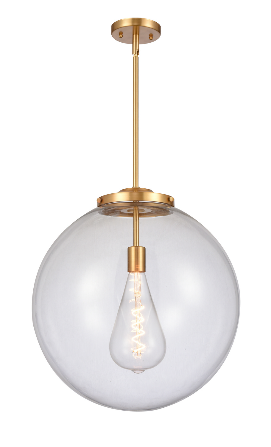 One Light Pendant by Innovations - Essex Collection, Satin Gold Finish - 221-1S-SG-G202-18