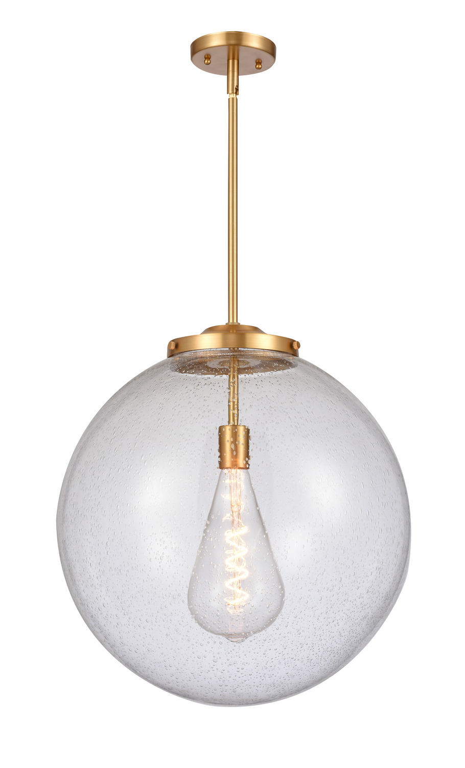 One Light Pendant by Innovations - Essex Collection, Satin Gold Finish - 221-1S-SG-G204-18