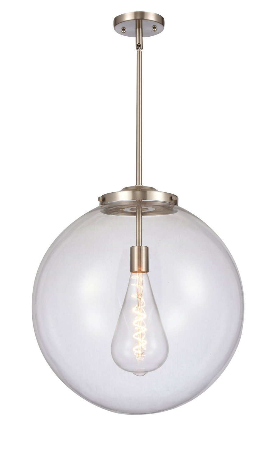One Light Pendant by Innovations - Essex Collection, Brushed Satin Nickel Finish - 221-1S-SN-G202-18