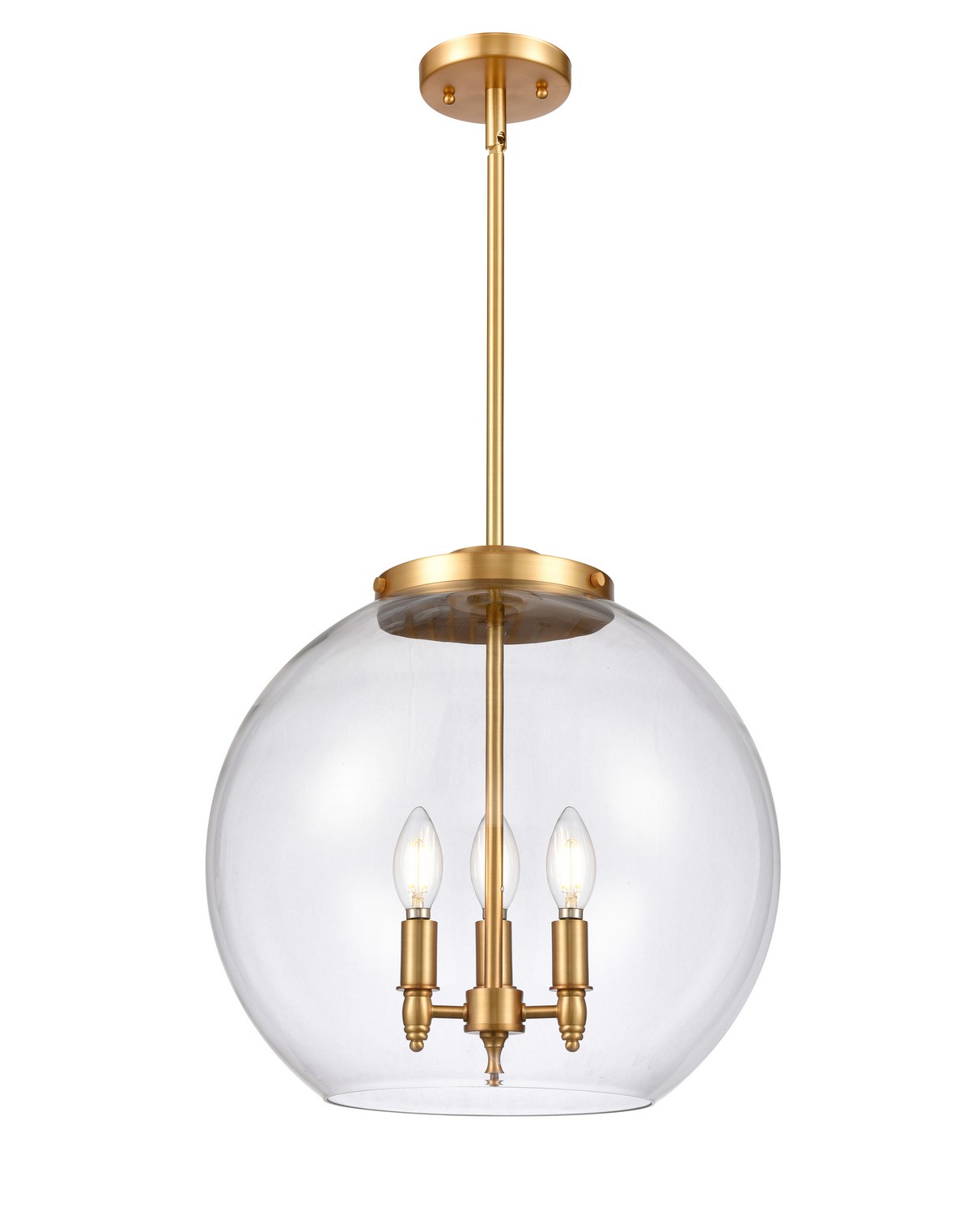Three Light Pendant by Innovations - Essex Collection, Satin Gold Finish - 221-3S-SG-G122-16