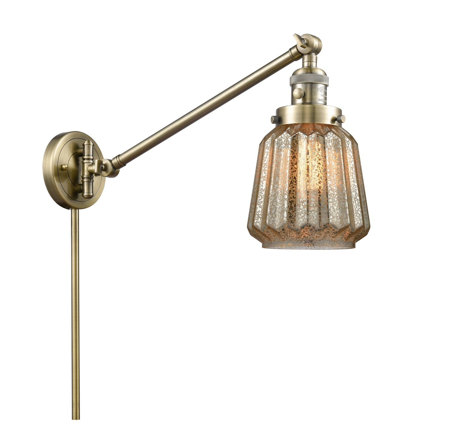 LED Swing Arm by Innovations - Franklin Restoration Collection, Antique Brass Finish - 237-AB-G146-LED