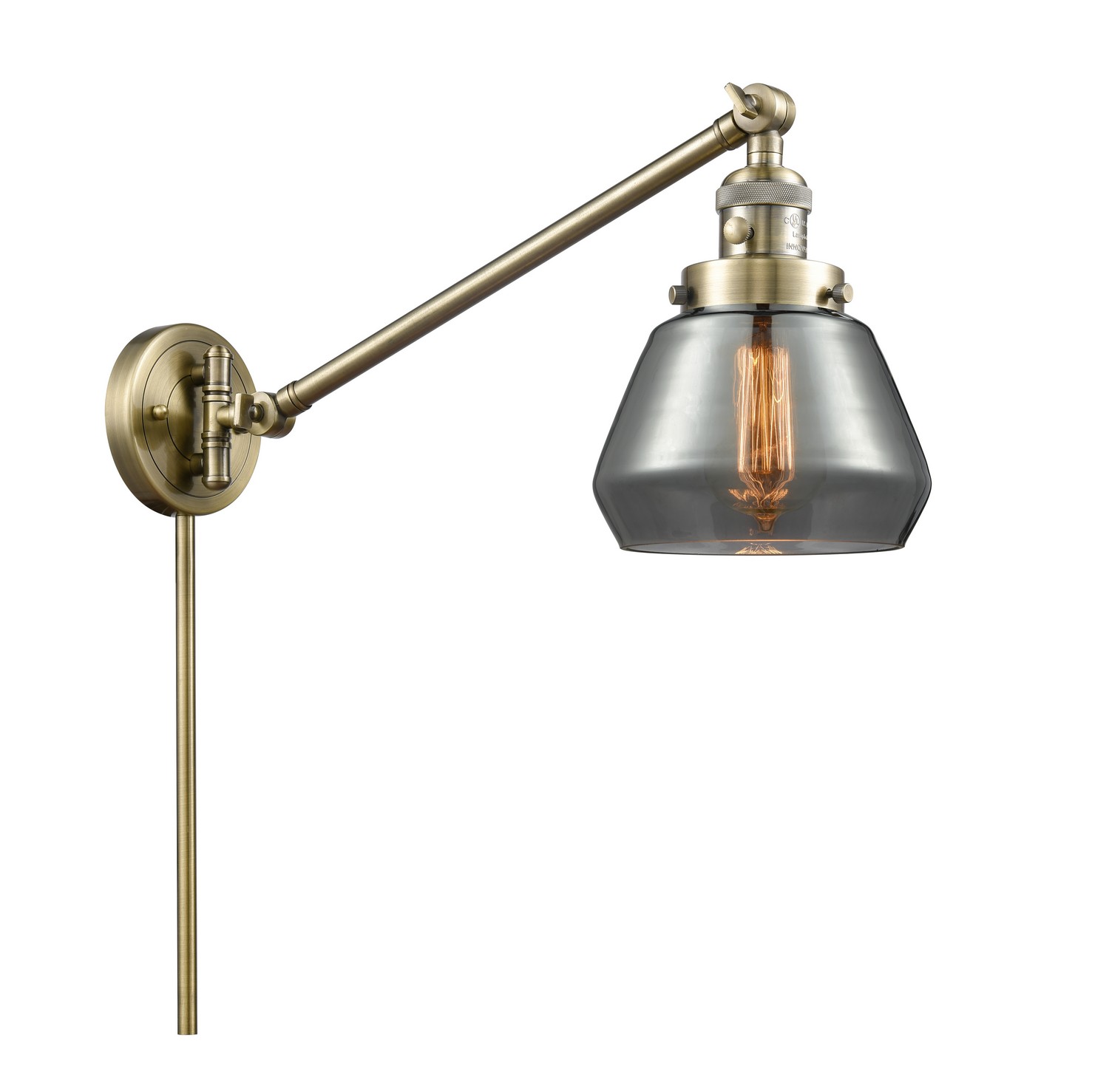 LED Swing Arm by Innovations - Franklin Restoration Collection, Antique Brass Finish - 237-AB-G173-LED