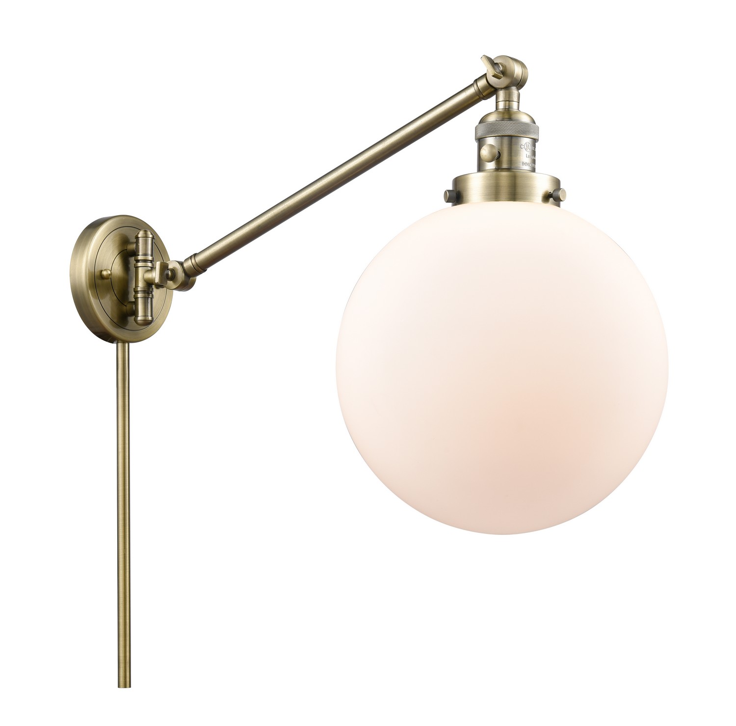 LED Swing Arm by Innovations - Franklin Restoration Collection, Antique Brass Finish - 237-AB-G201-10-LED