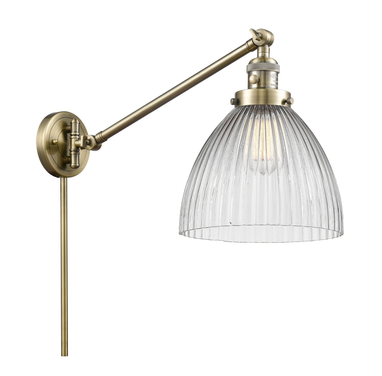 LED Swing Arm by Innovations - Franklin Restoration Collection, Antique Brass Finish - 237-AB-G222-LED