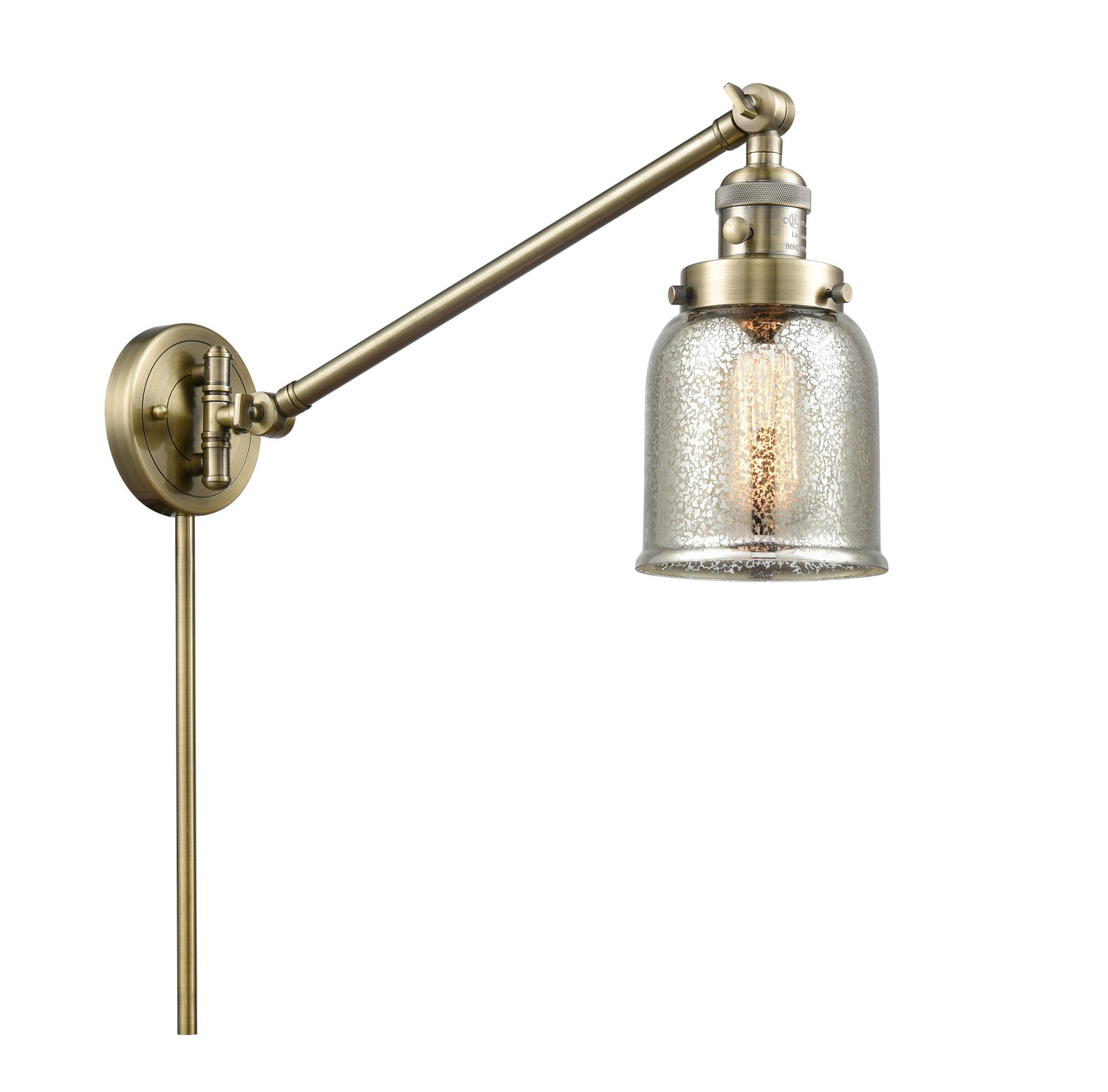 LED Swing Arm by Innovations - Franklin Restoration Collection, Antique Brass Finish - 237-AB-G58-LED