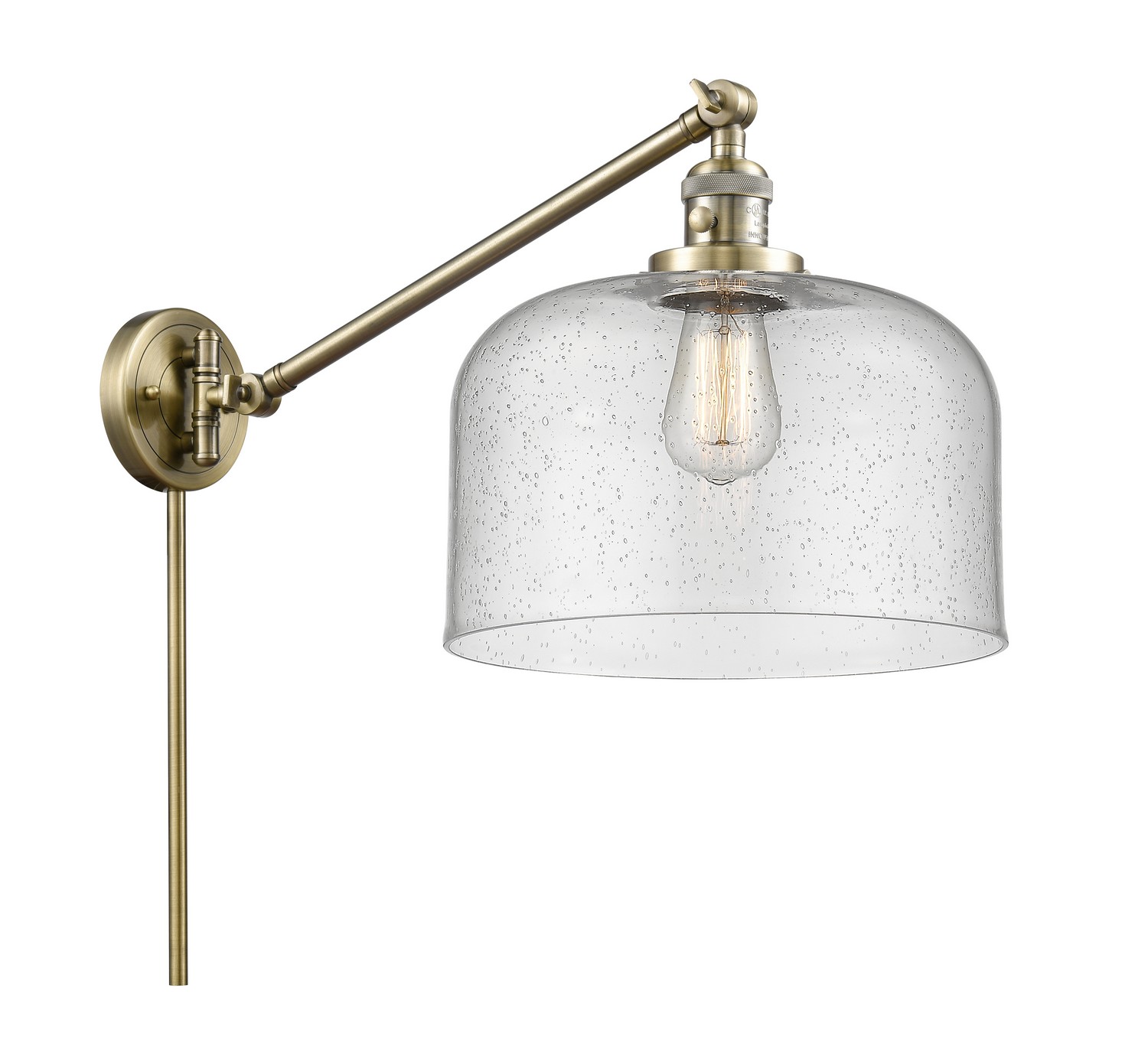 One Light Swing Arm by Innovations - Franklin Restoration Collection, Antique Brass Finish - 237-AB-G74-L
