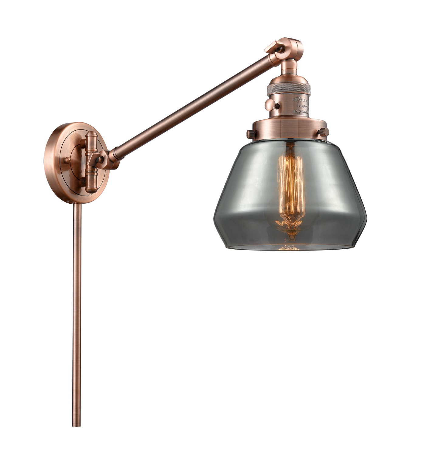 LED Swing Arm by Innovations - Franklin Restoration Collection, Antique Copper Finish - 237-AC-G173-LED