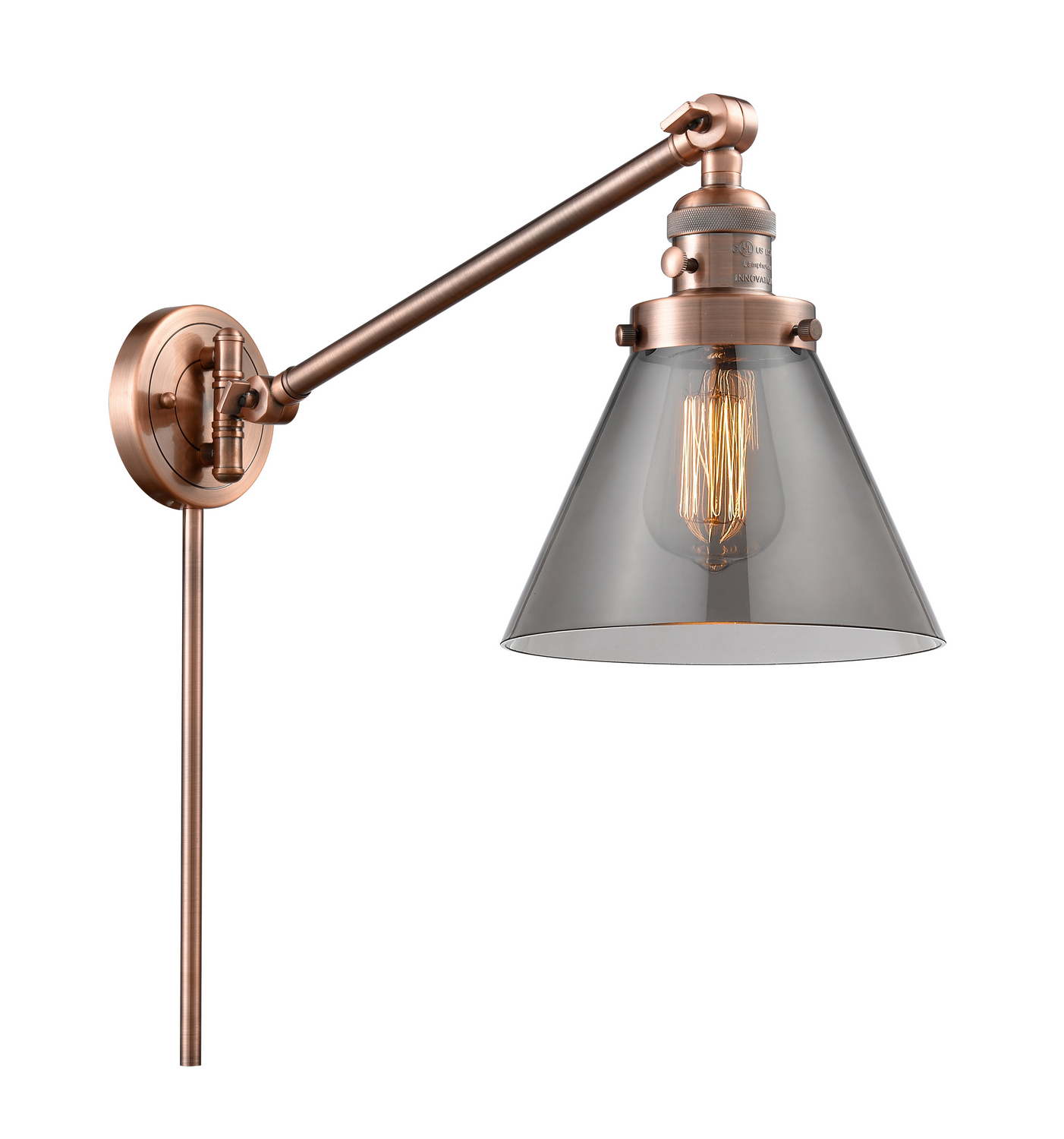 One Light Swing Arm by Innovations - Franklin Restoration Collection, Antique Copper Finish - 237-AC-G43
