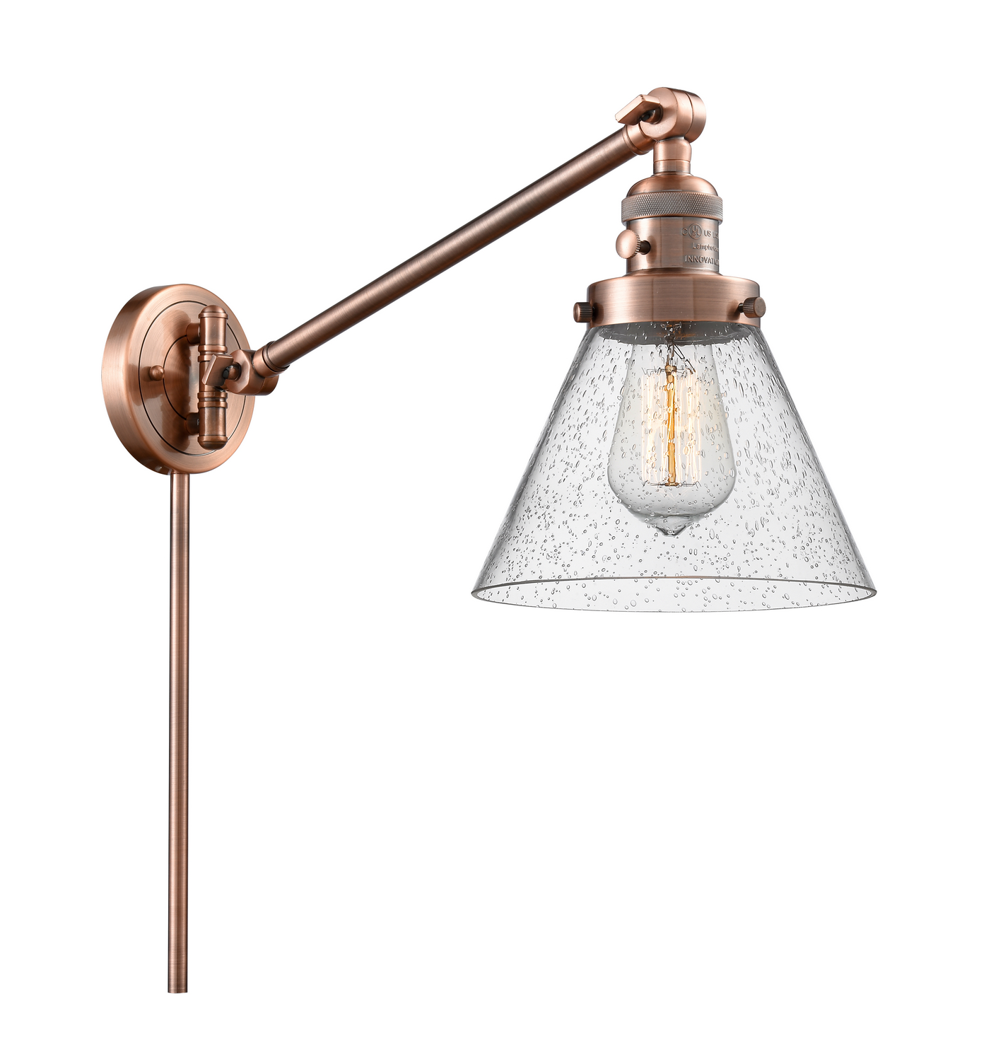 One Light Swing Arm by Innovations - Franklin Restoration Collection, Antique Copper Finish - 237-AC-G44
