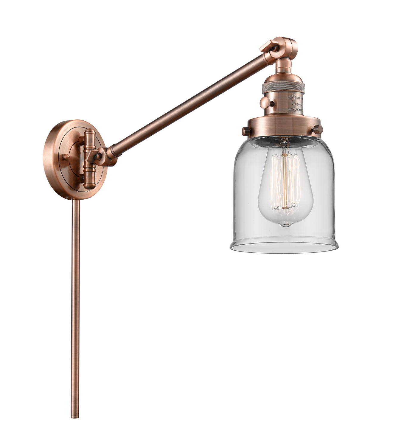 One Light Swing Arm by Innovations - Franklin Restoration Collection, Antique Copper Finish - 237-AC-G52