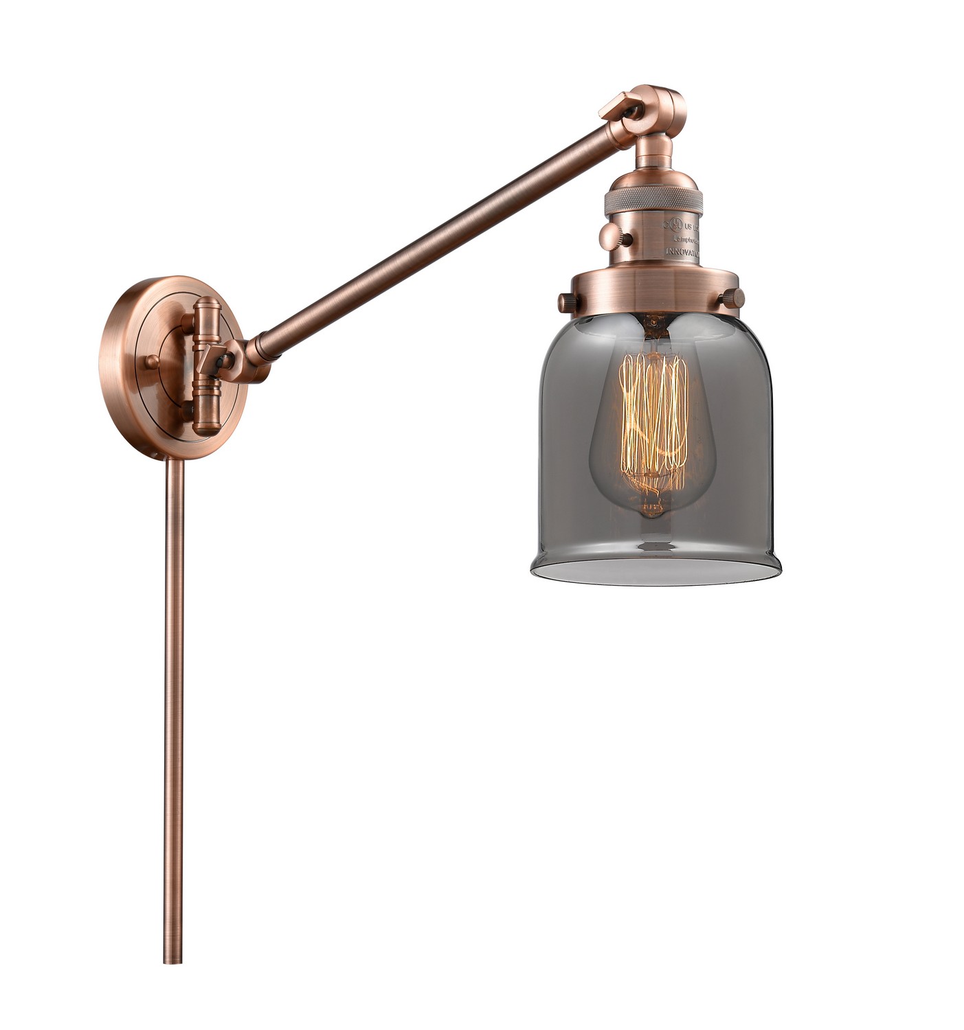 LED Swing Arm by Innovations - Franklin Restoration Collection, Antique Copper Finish - 237-AC-G53-LED