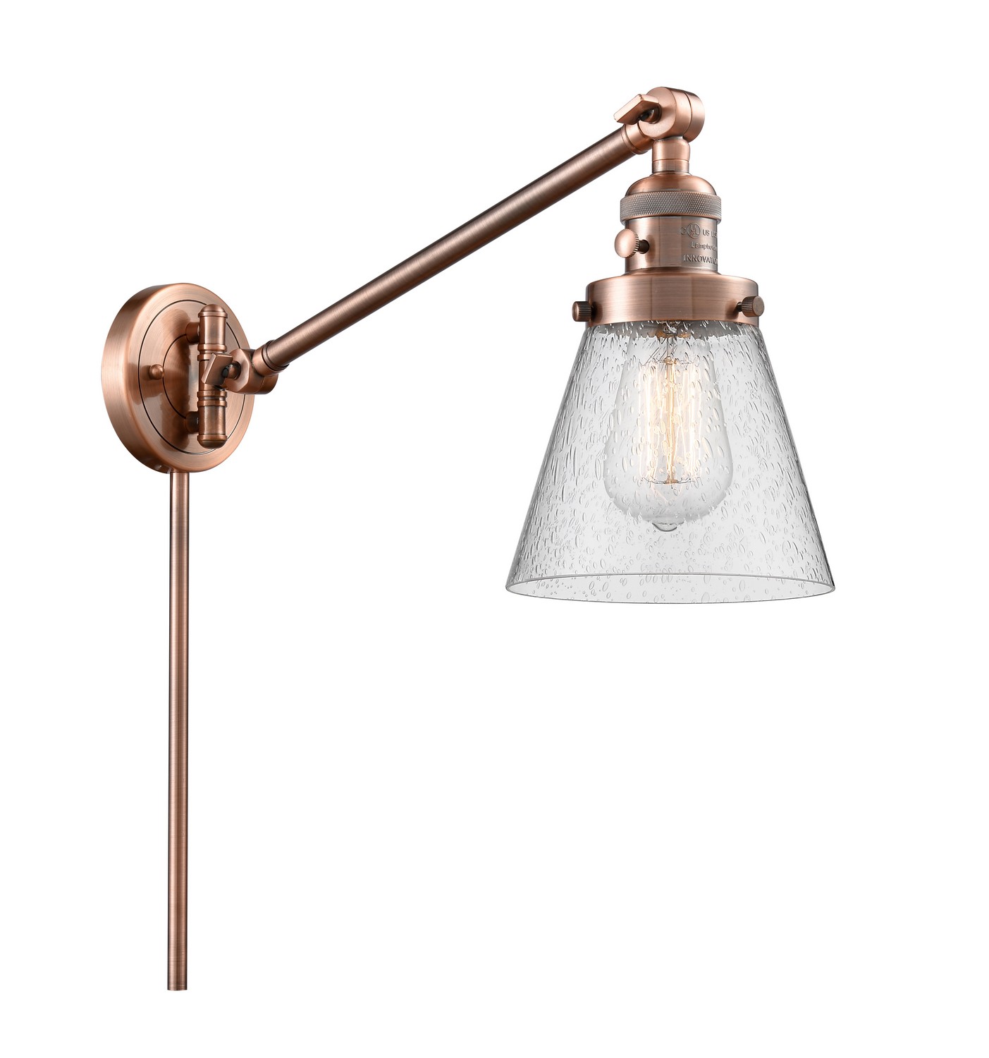 LED Swing Arm by Innovations - Franklin Restoration Collection, Antique Copper Finish - 237-AC-G64-LED