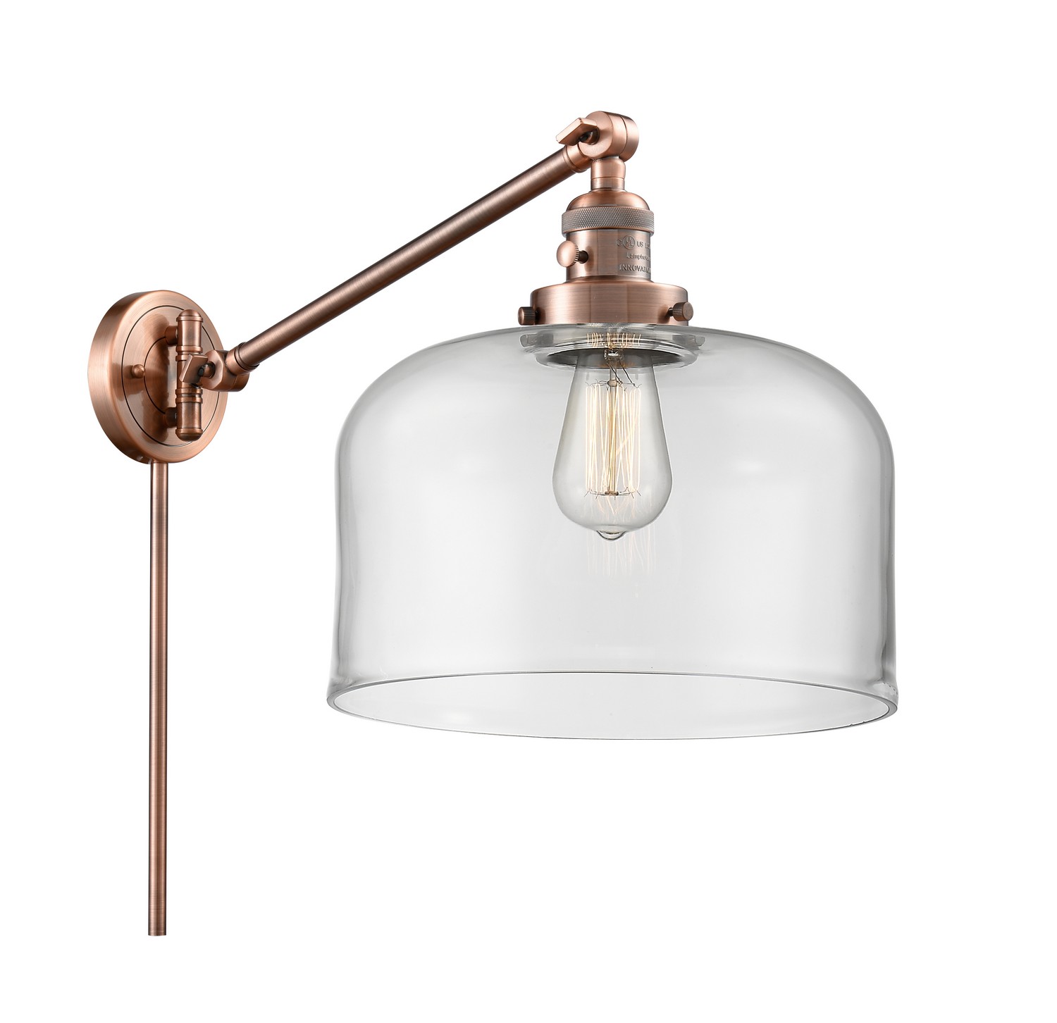 One Light Swing Arm by Innovations - Franklin Restoration Collection, Antique Copper Finish - 237-AC-G72-L