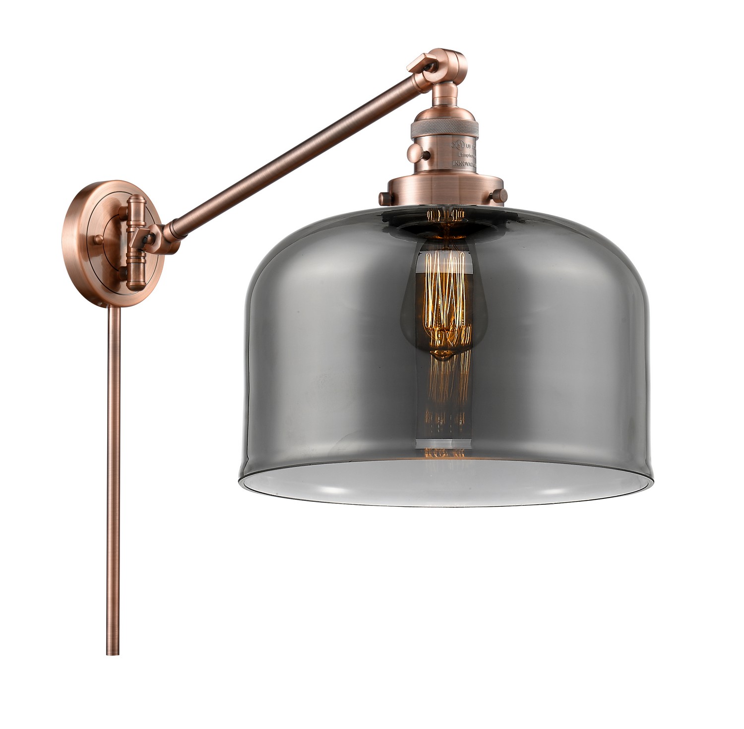 LED Swing Arm by Innovations - Franklin Restoration Collection, Antique Copper Finish - 237-AC-G73-L-LED