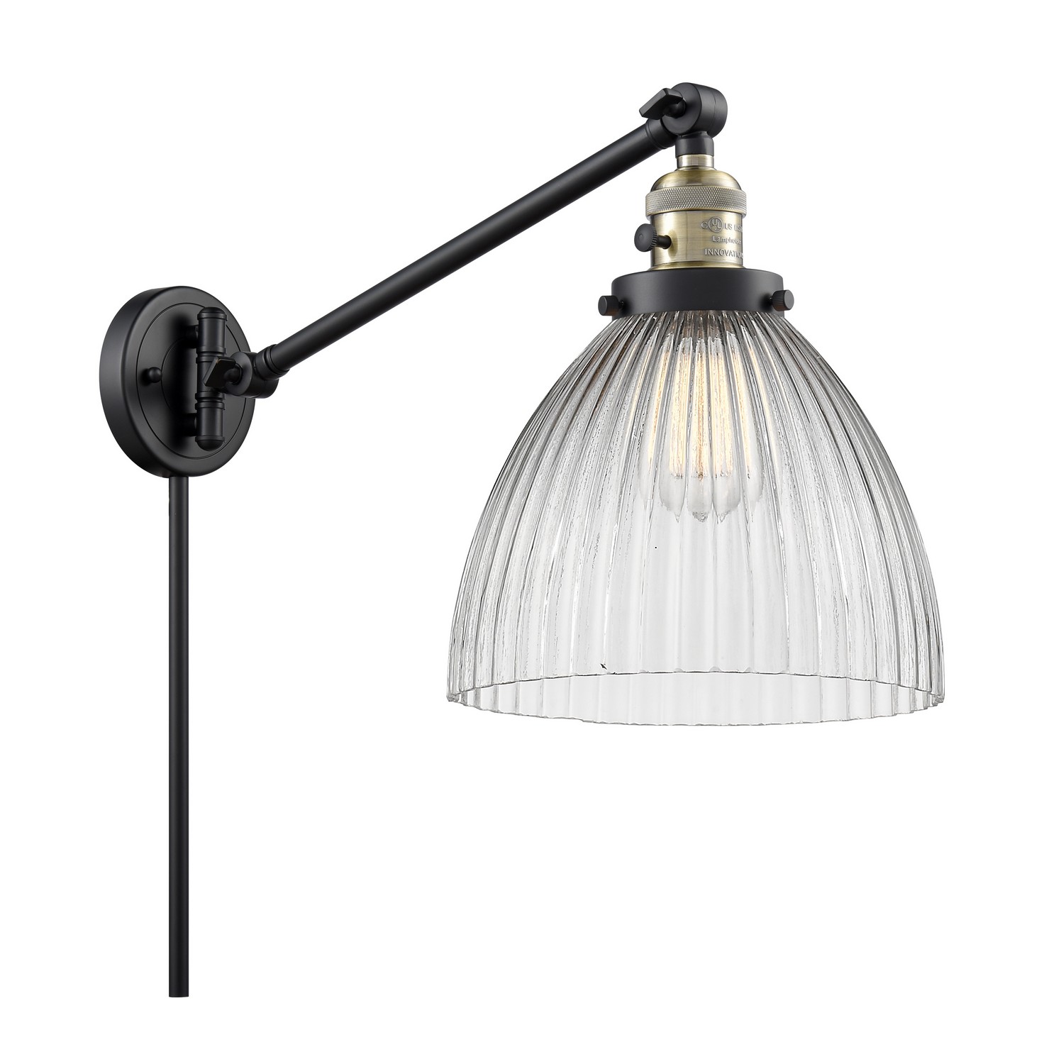LED Swing Arm by Innovations - Franklin Restoration Collection, Black Antique Brass Finish - 237-BAB-G222-LED